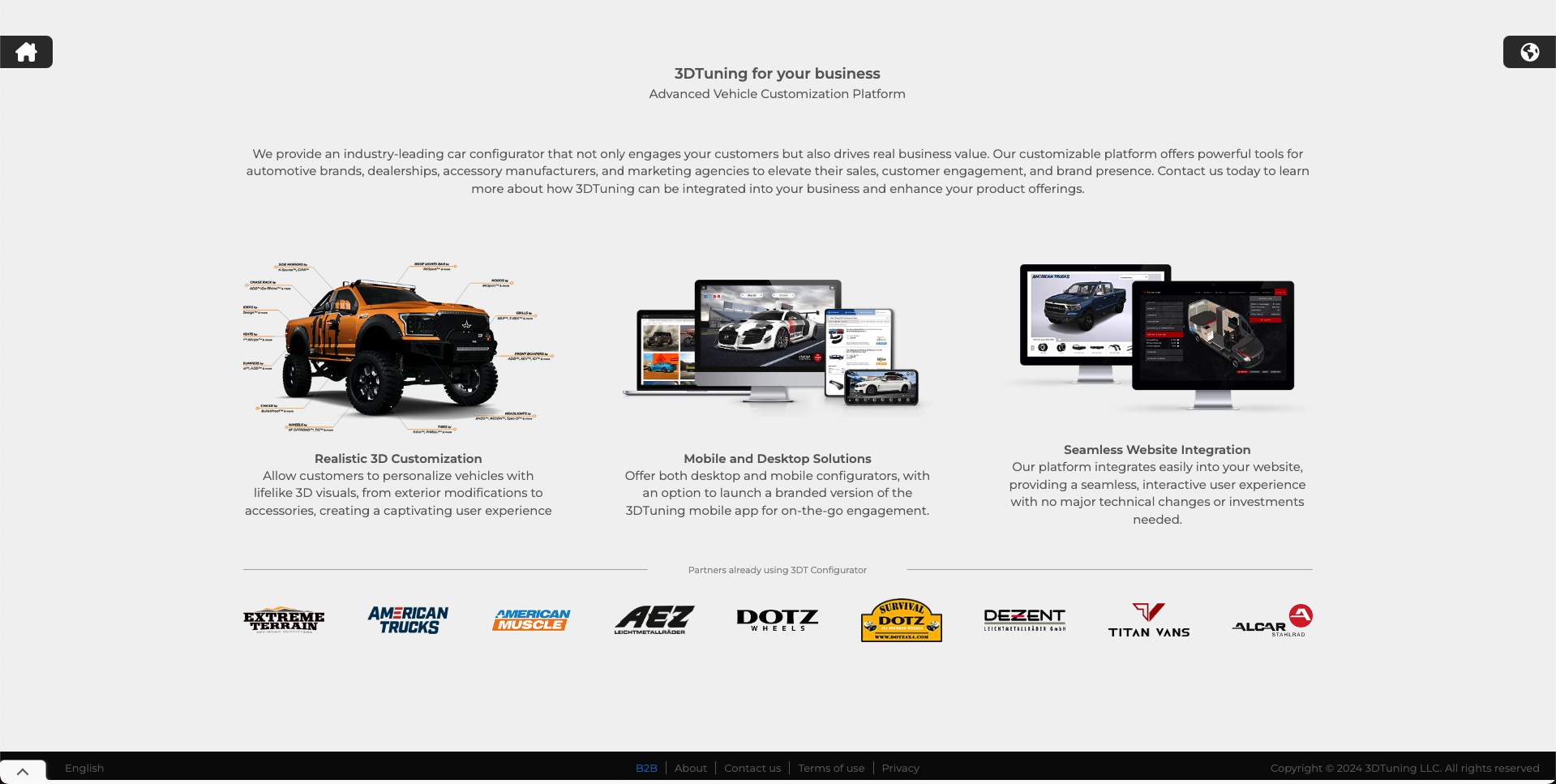 3DTuning B2B Solutions - Advanced 3D Vehicle Customization Platform