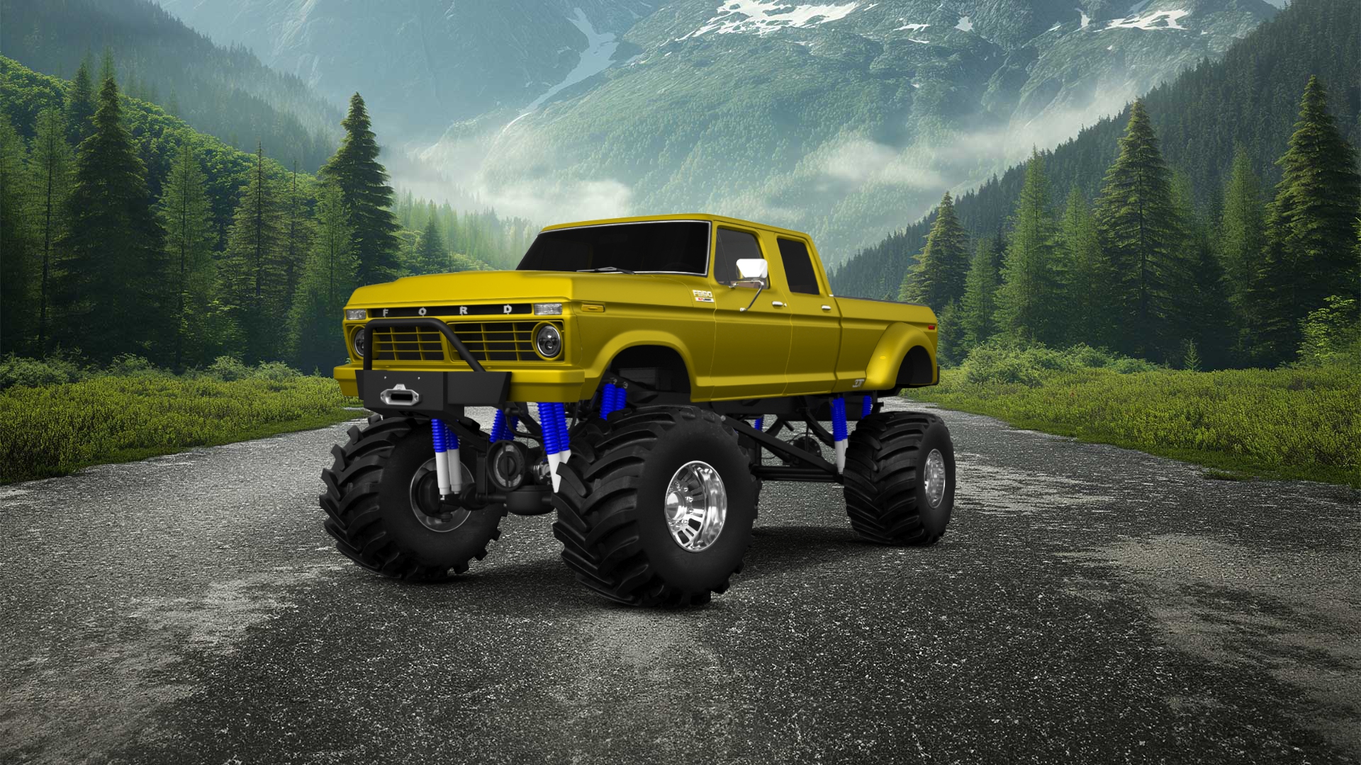 Ford F-350 Dually 4 Door pickup truck 1973 tuning