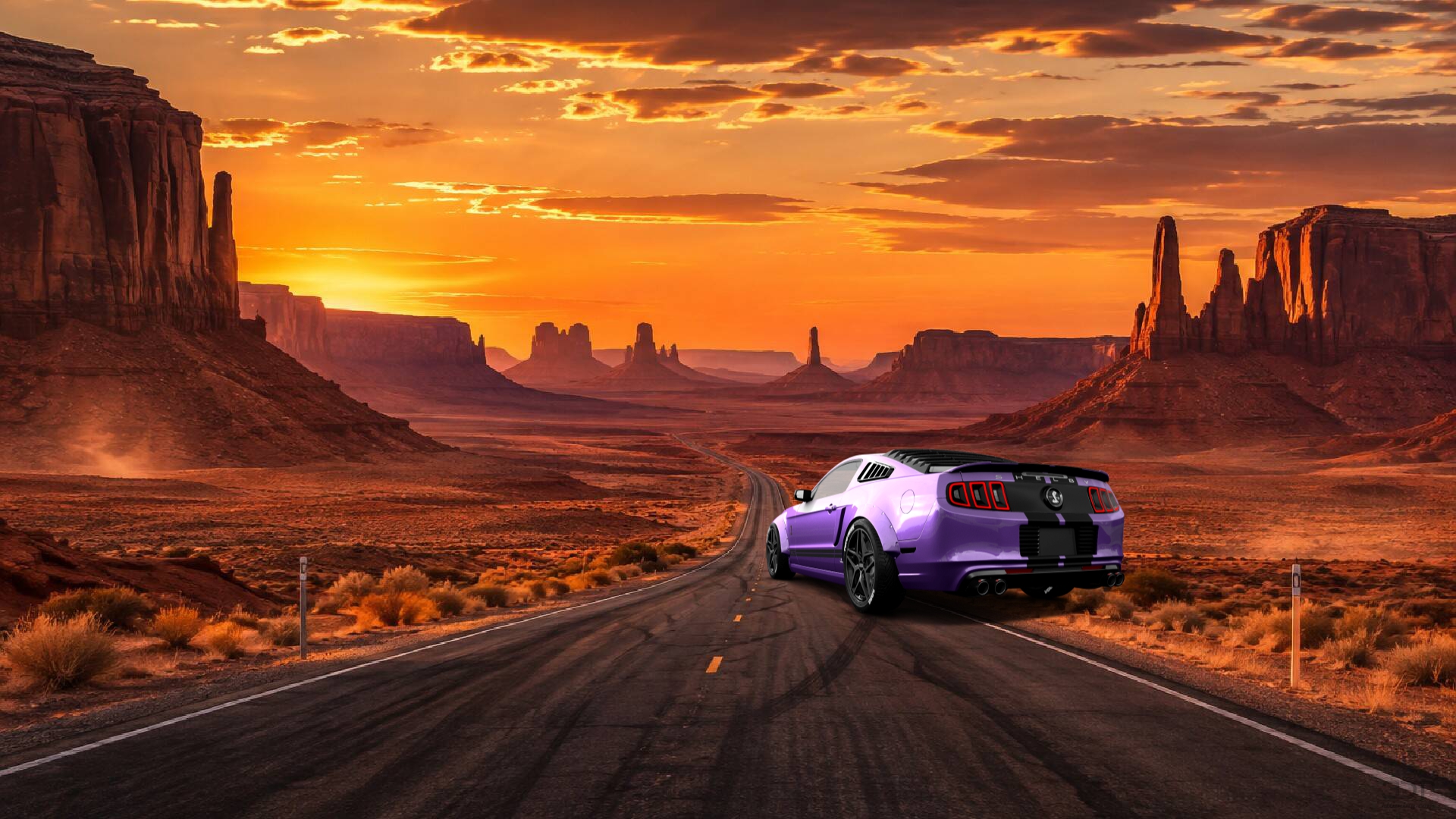 Ford Mustang GT500 with Racing Stripes