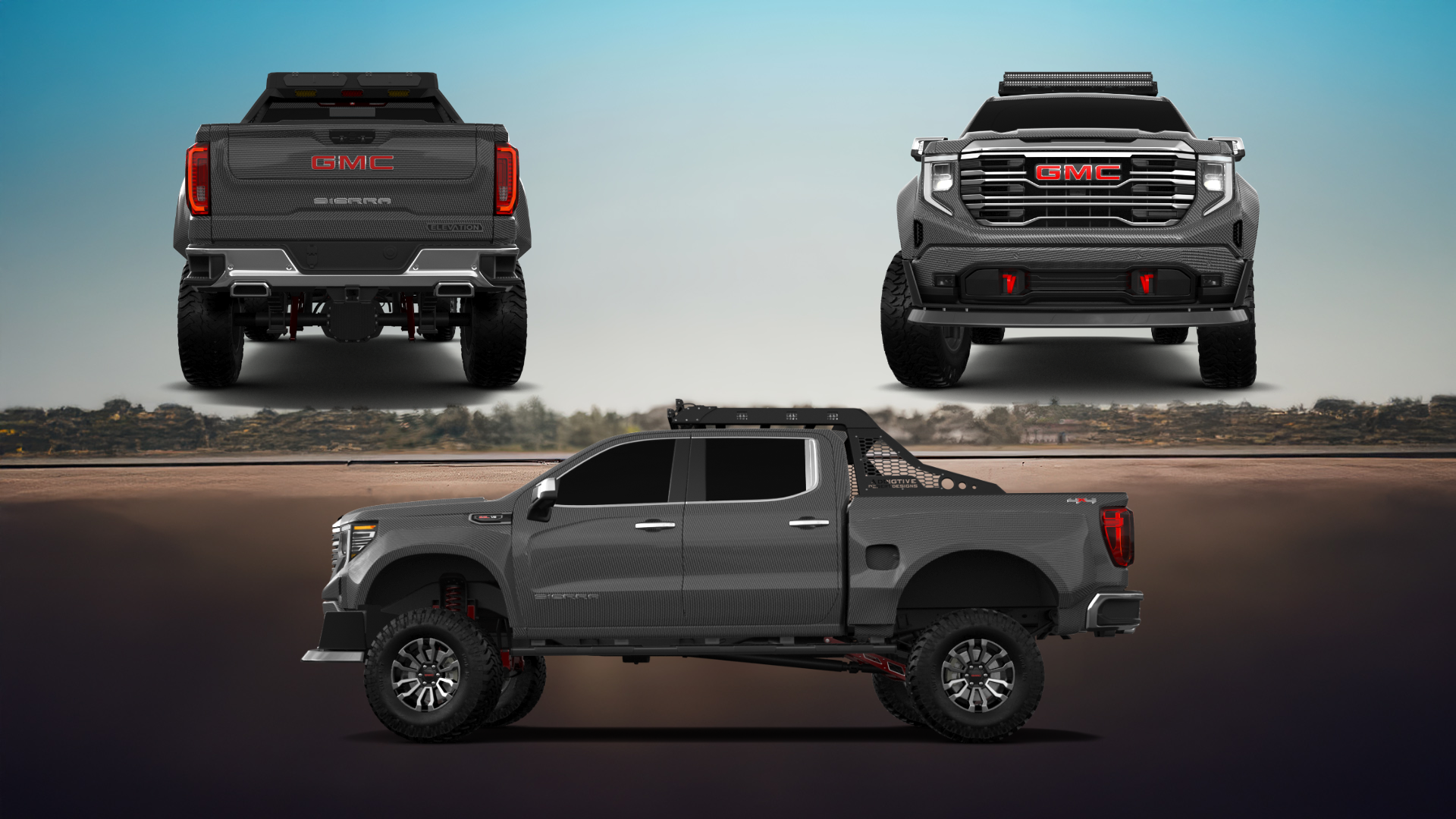 GMC Sierra 1500 Crew Cab 5.8 ft box 4 Door pickup truck 2023 tuning