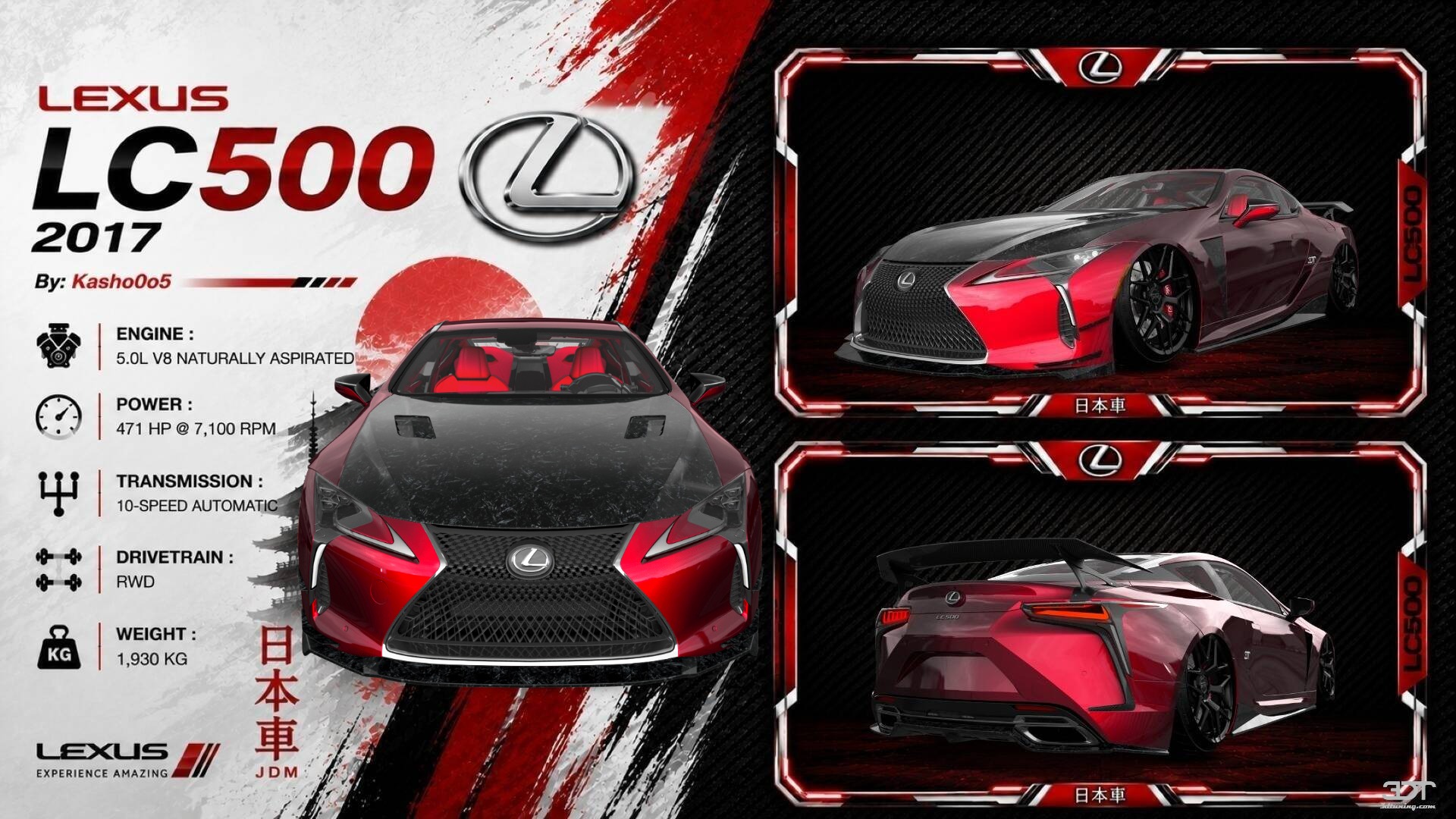 Tuning Lexus LC500 2 door fastback coupe 2017