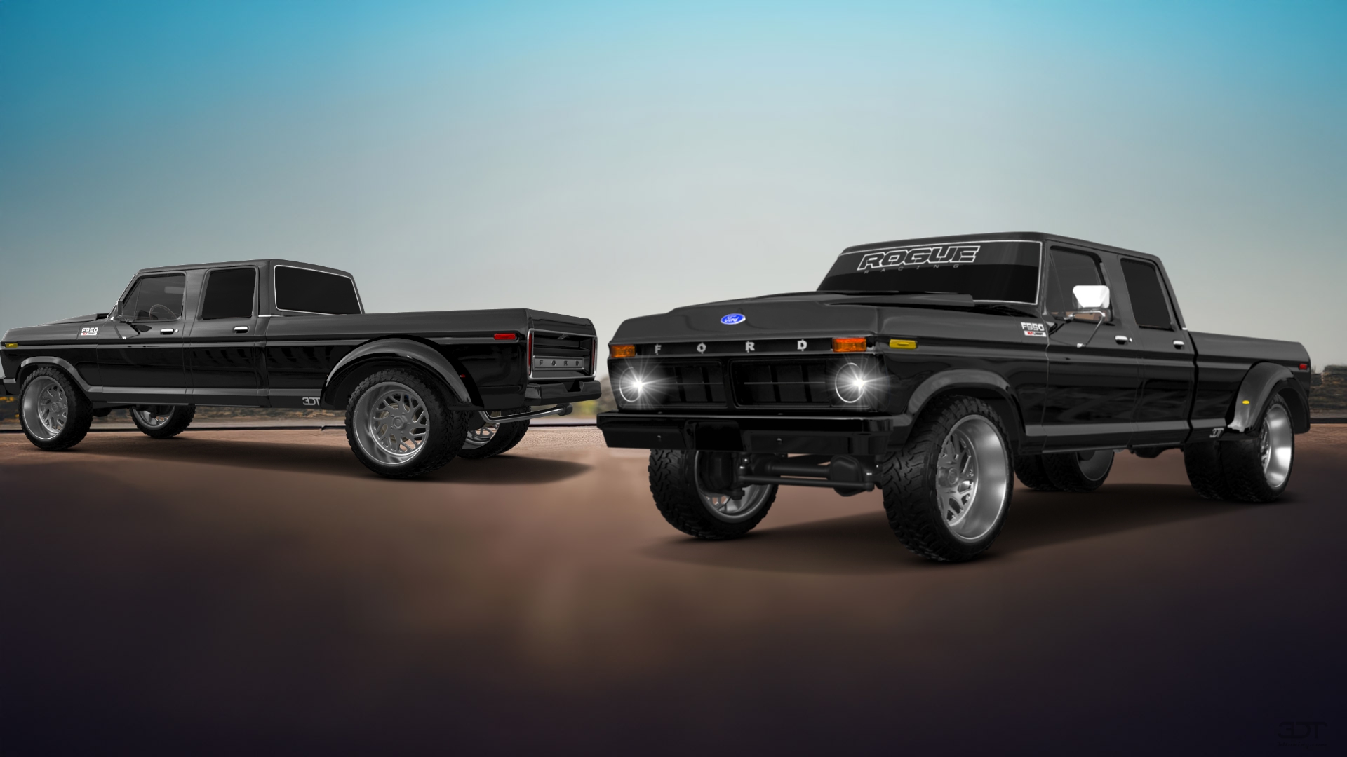 Ford F-350 Dually 4 Door pickup truck 1973 tuning