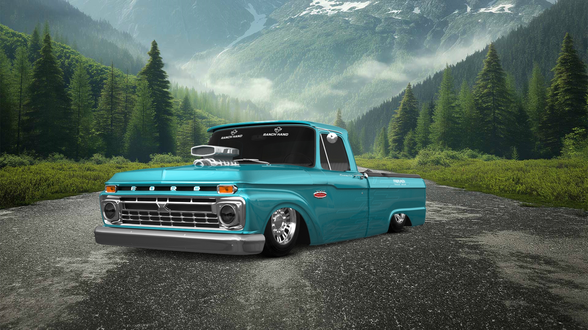 Ford F-100 Custom Cab 2 Door pickup truck 1966