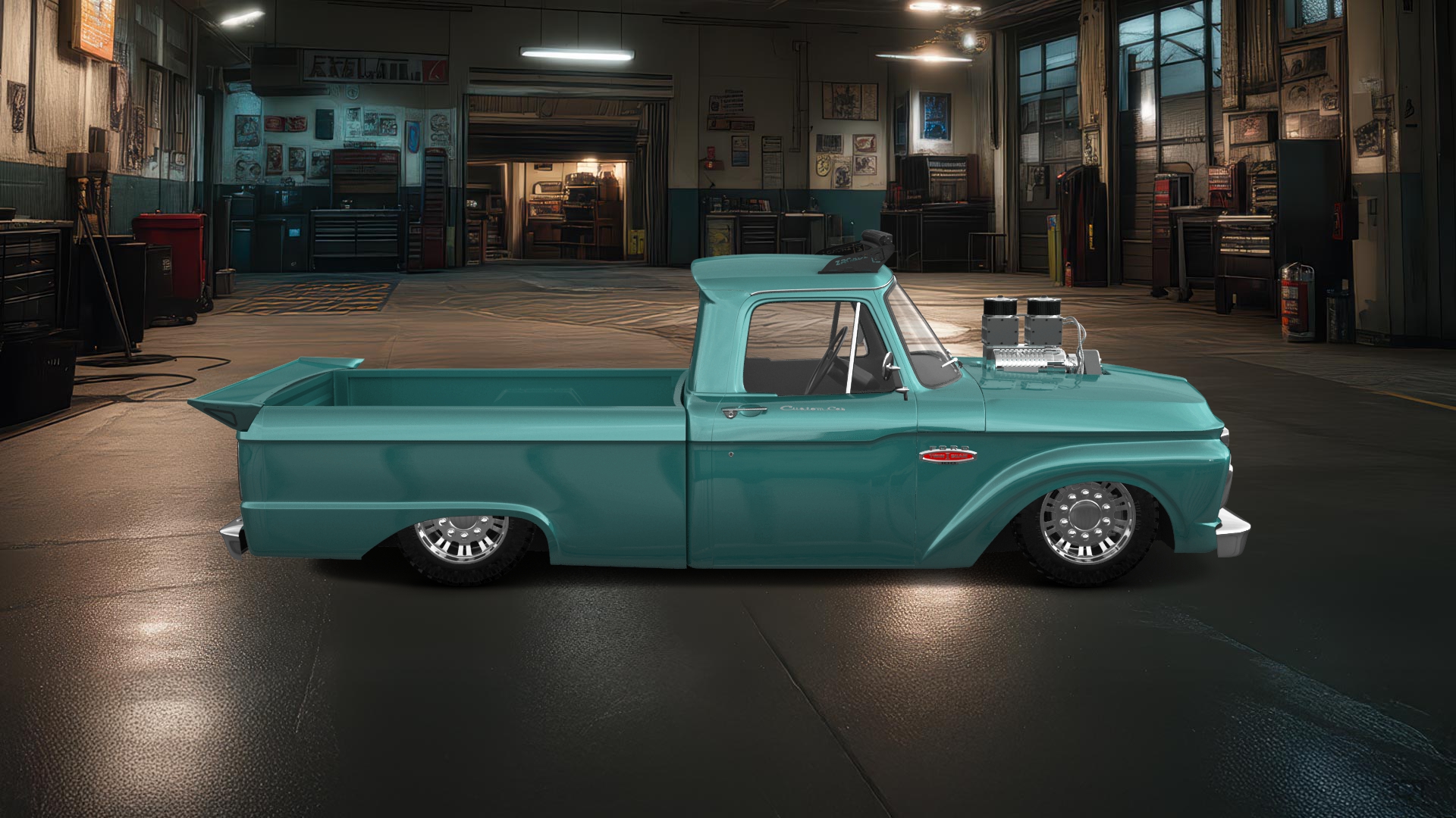 Ford F-100 Custom Cab 2 Door pickup truck 1966 tuning
