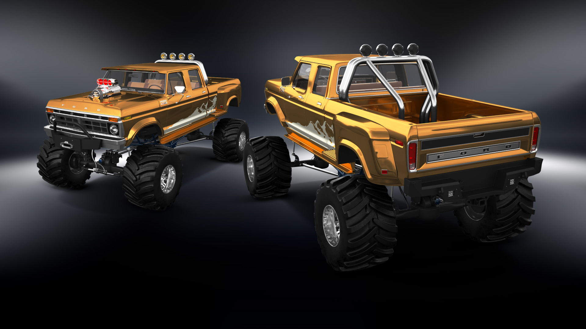 Ford F-350 Dually 4 Door pickup truck 1973