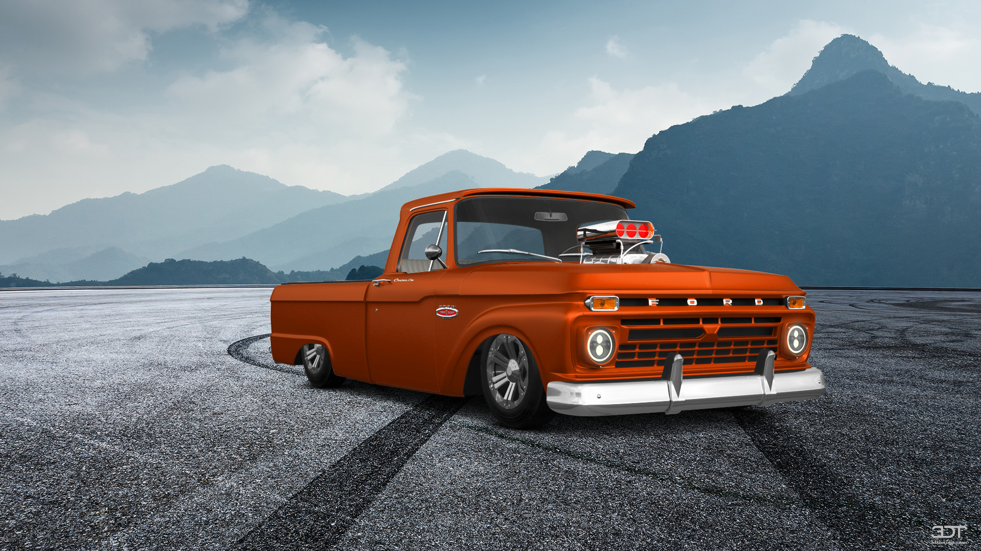 Ford F-100 Custom Cab 2 Door pickup truck 1966