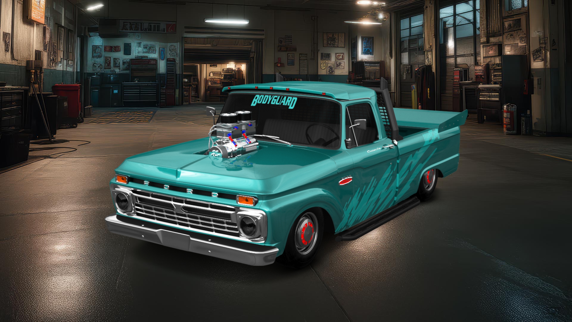 Ford F-100 Custom Cab 2 Door pickup truck 1966 tuning