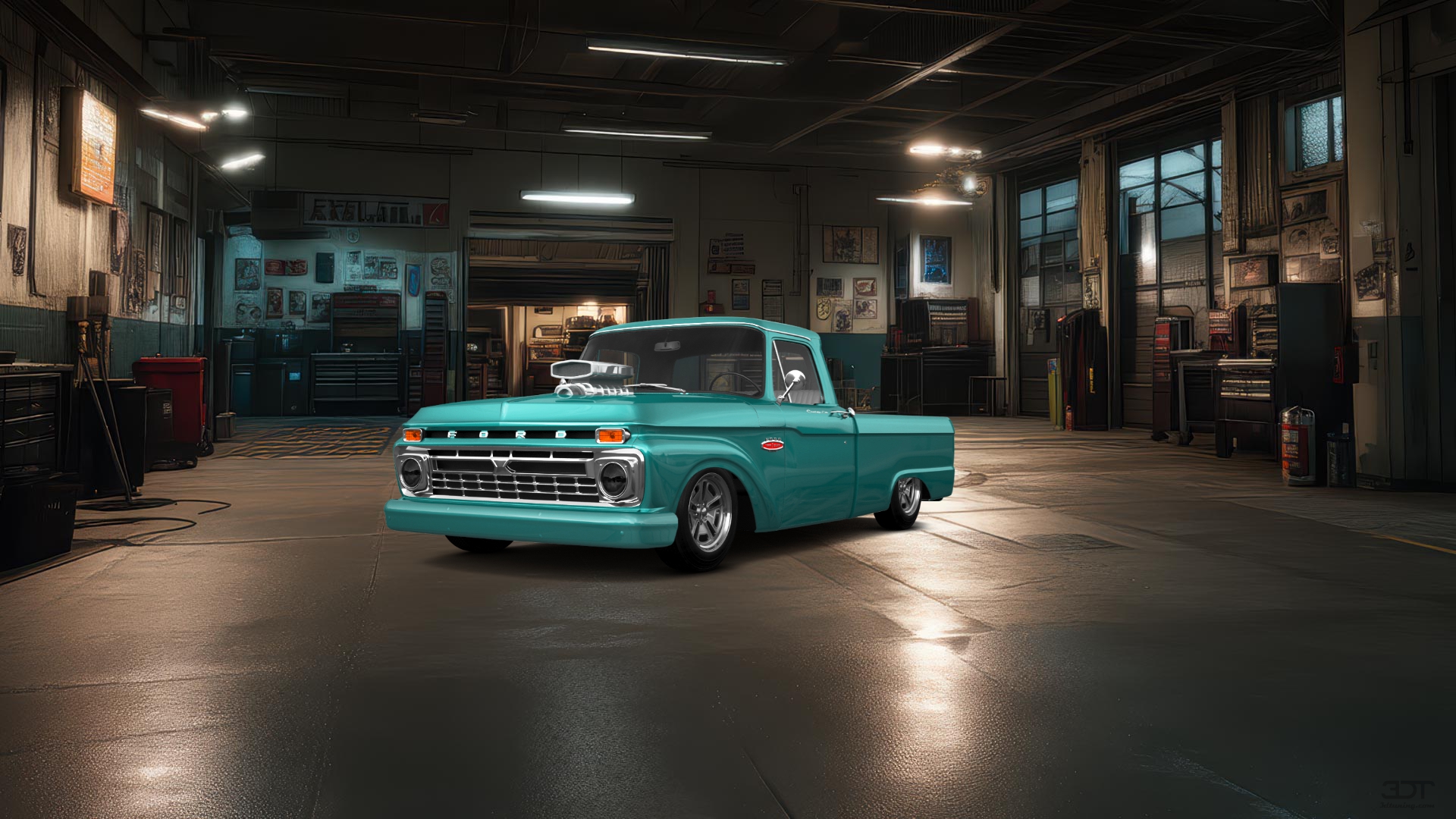 Ford F-100 Custom Cab 2 Door pickup truck 1966 tuning