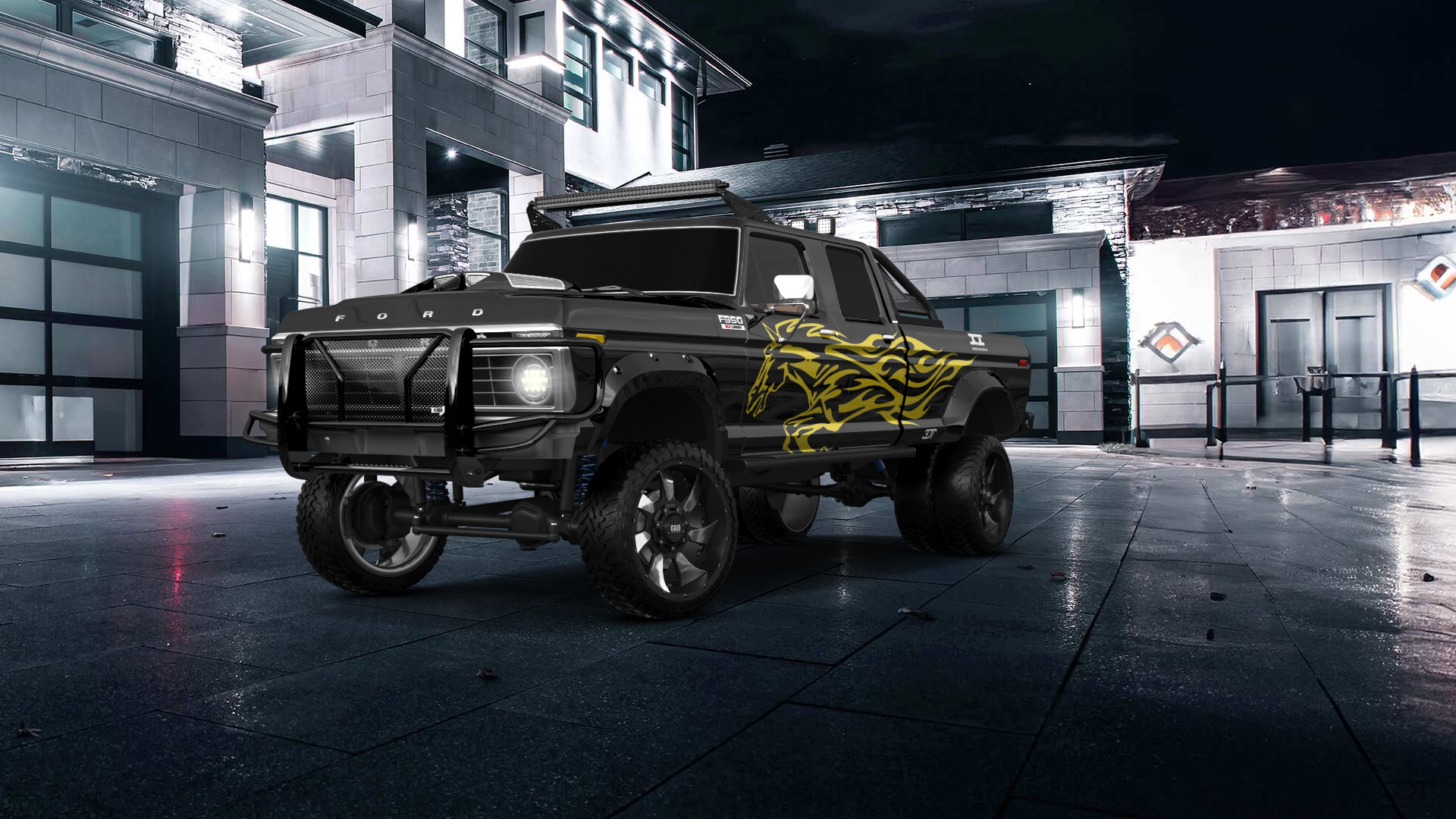 Ford F-350 Dually 4 Door pickup truck 1973 tuning