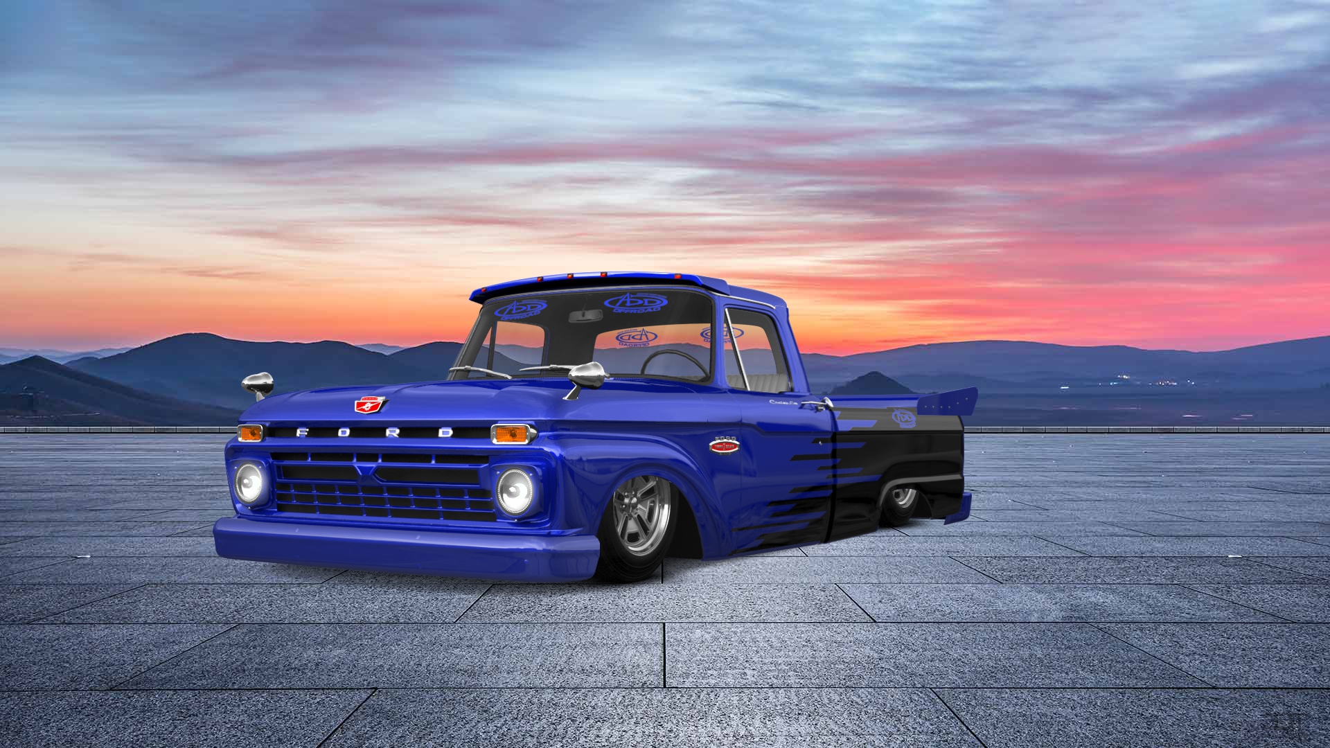 Ford F-100 Custom Cab 2 Door pickup truck 1966 tuning