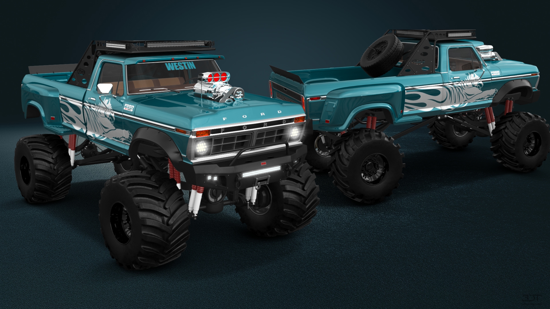 Ford F-350 Dually 2 Door pickup truck 1974 tuning