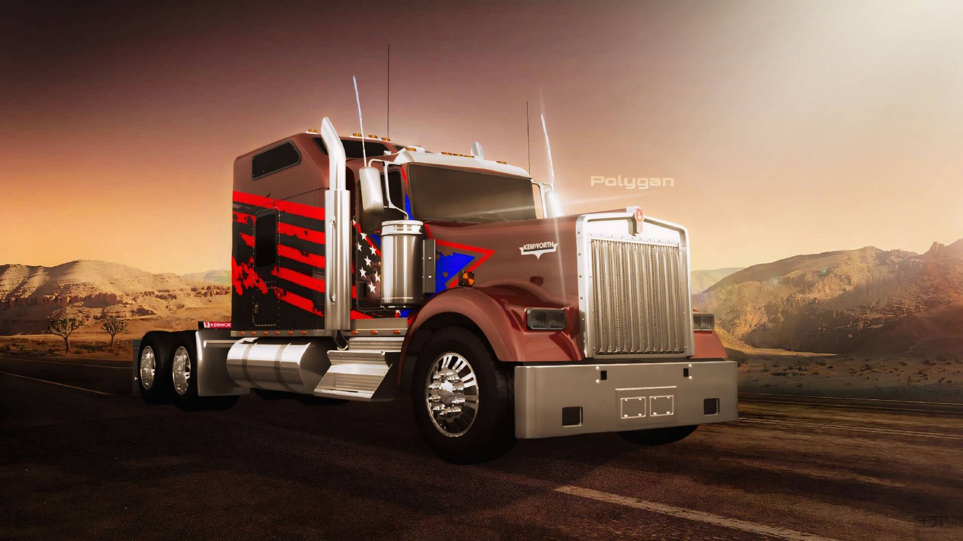 Kenworth W900 Sleeper Cab Truck 2015 tuning