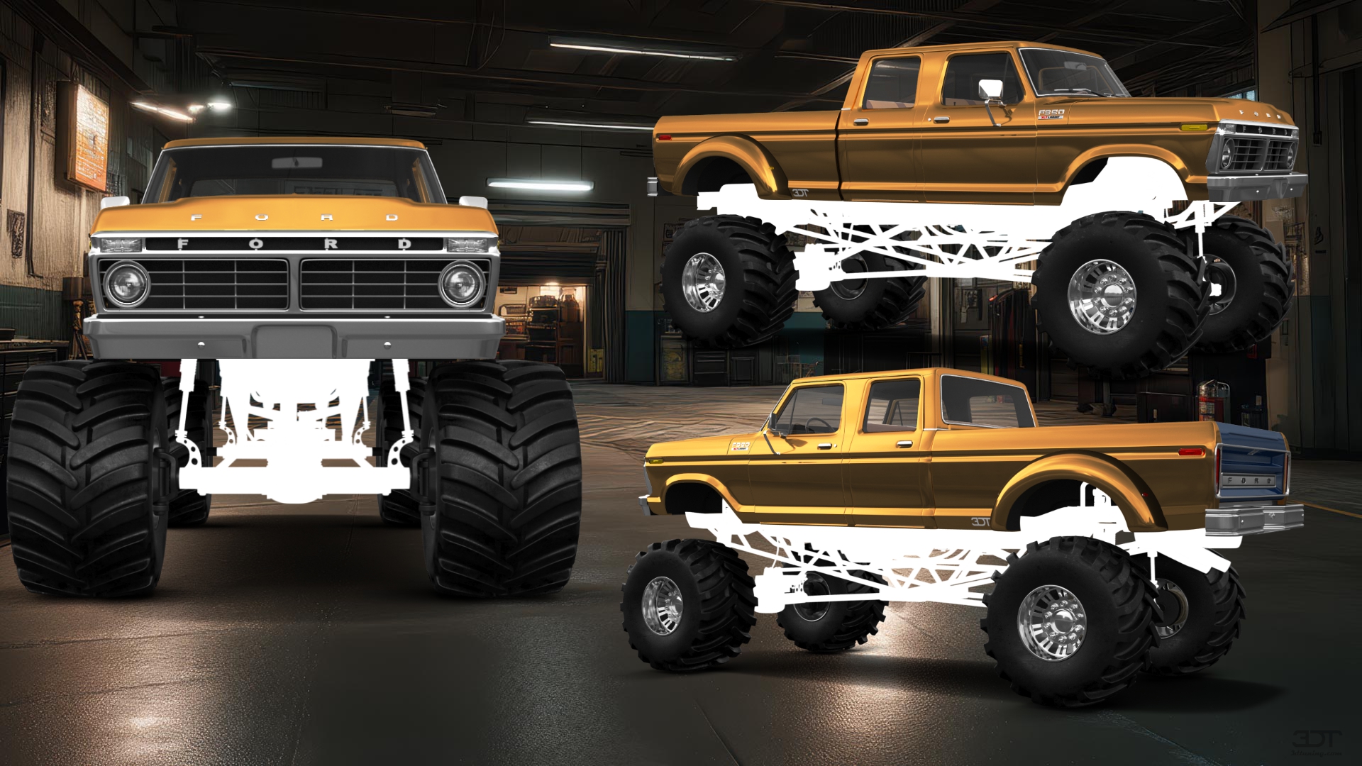 Ford F-350 Dually 4 Door pickup truck 1973 tuning