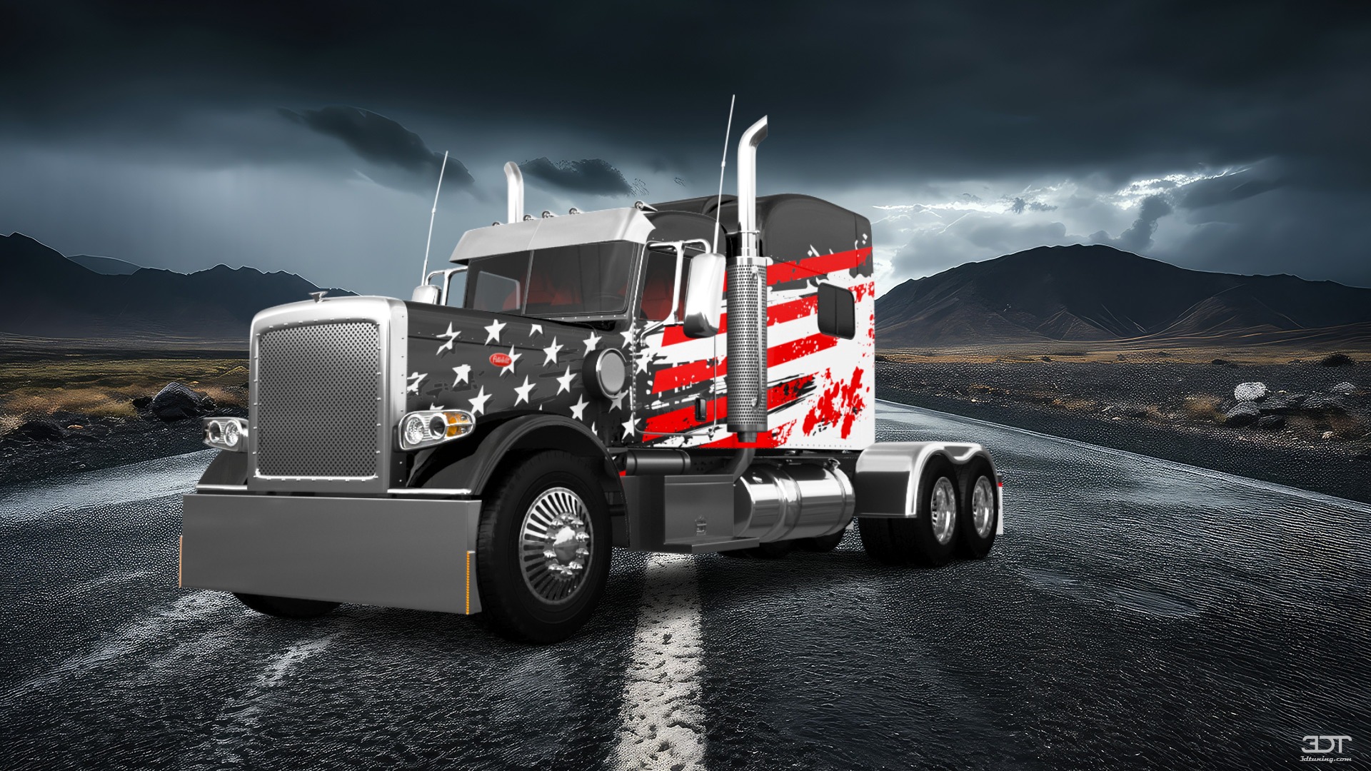 Tuning Peterbilt 389 Sleeper Cab Truck 2016