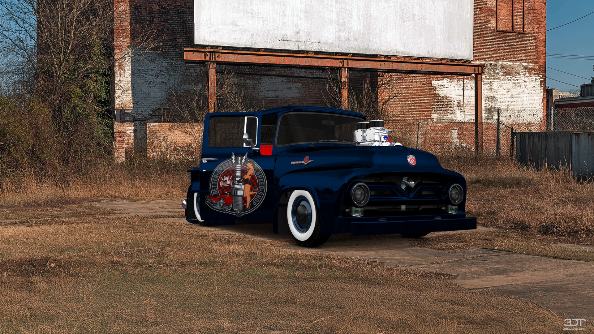 Tuning Ford F-100 2 Door truck 1956