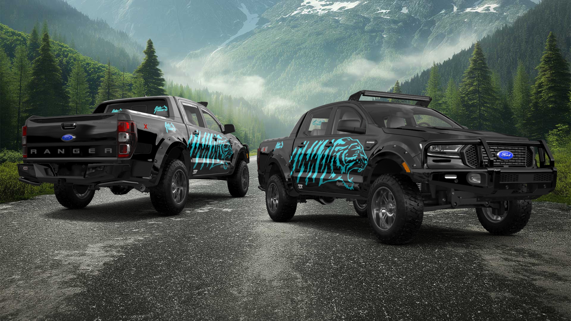 Ford Ranger 4 Door pickup truck 2019 tuning