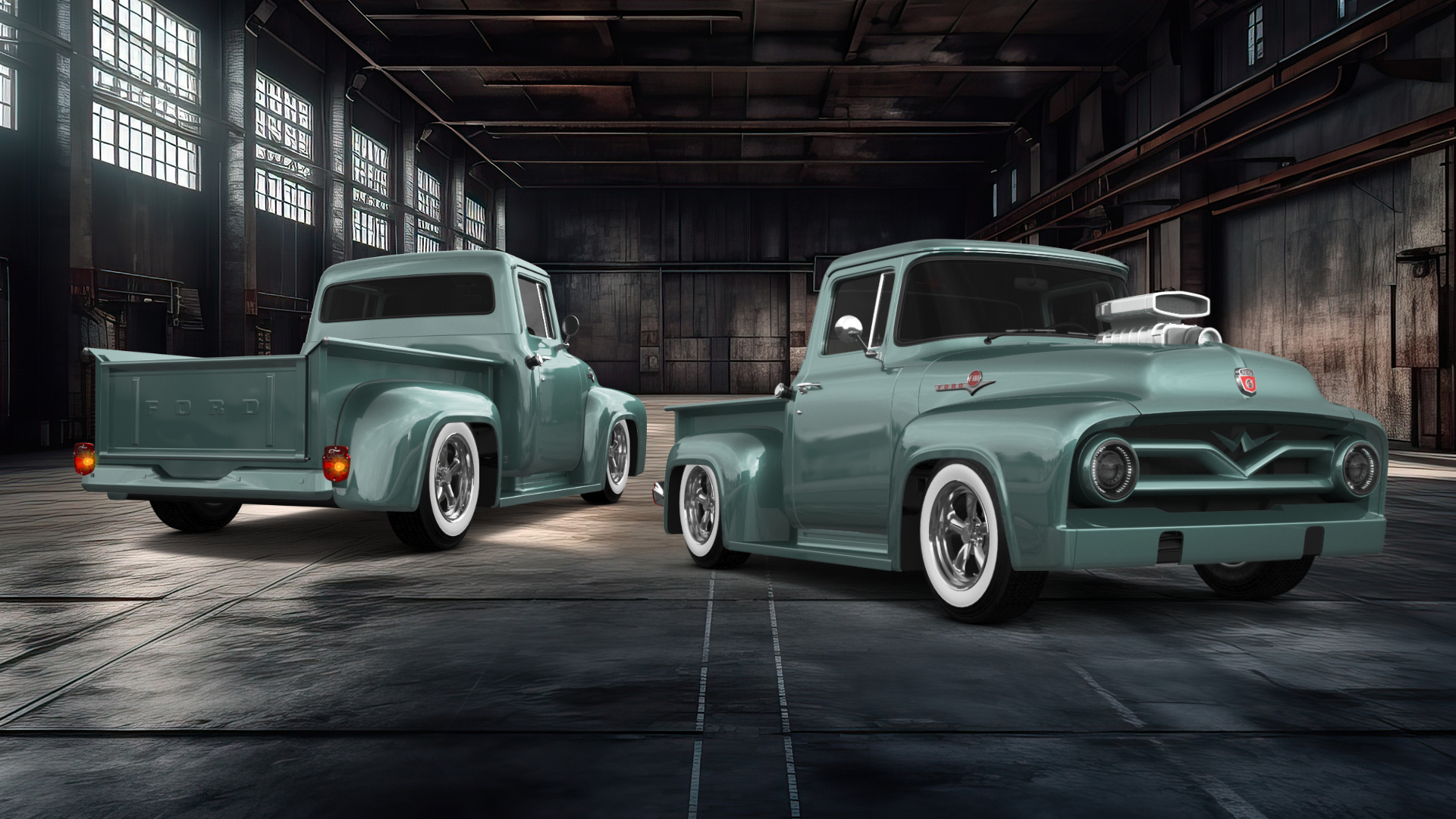 Ford F-100 2 Door truck 1956 Images