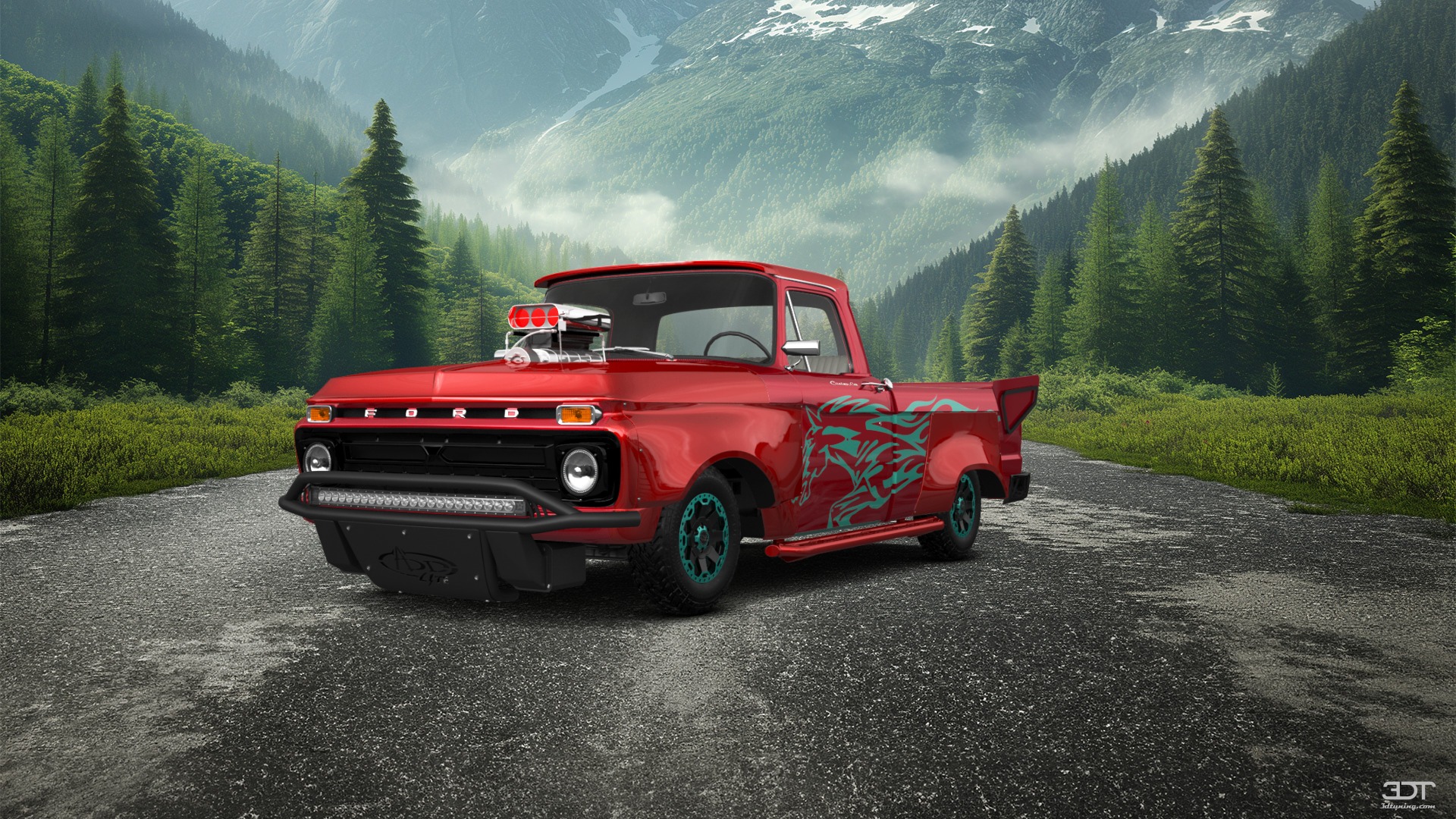 Ford F-100 Custom Cab 2 Door pickup truck 1966
