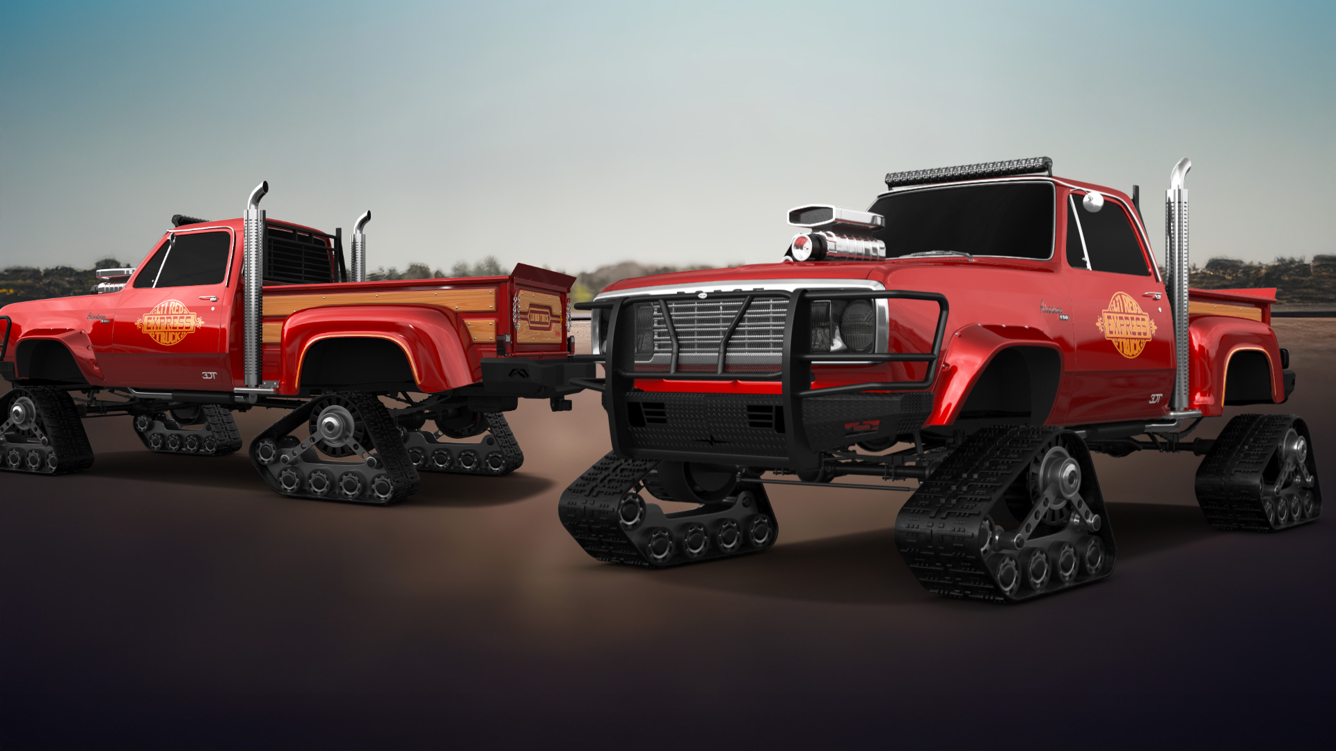 Tuning Dodge Lil Red Express 2 Door pickup truck 1978