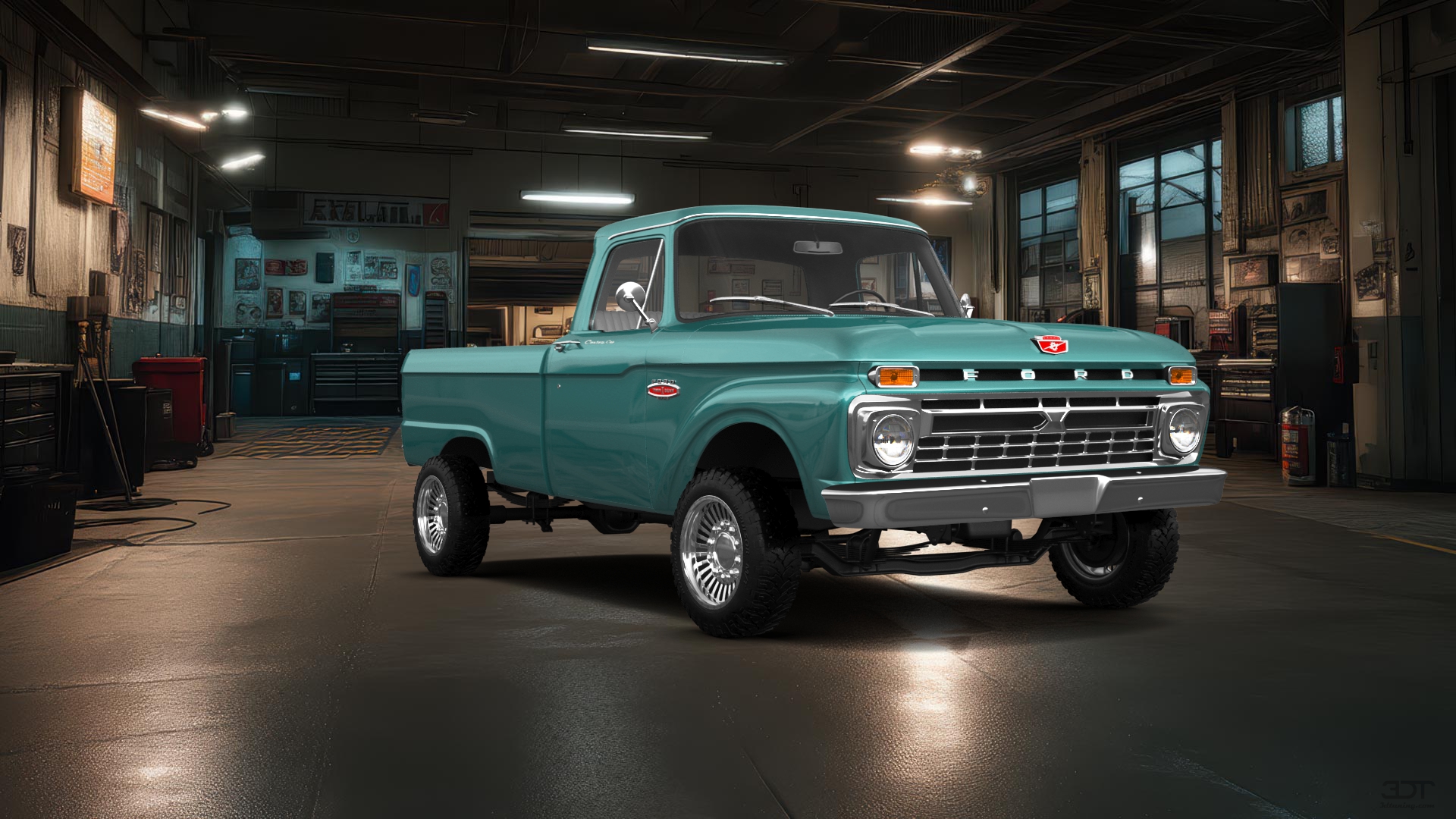 Ford F-100 Custom Cab 2 Door pickup truck 1966 tuning