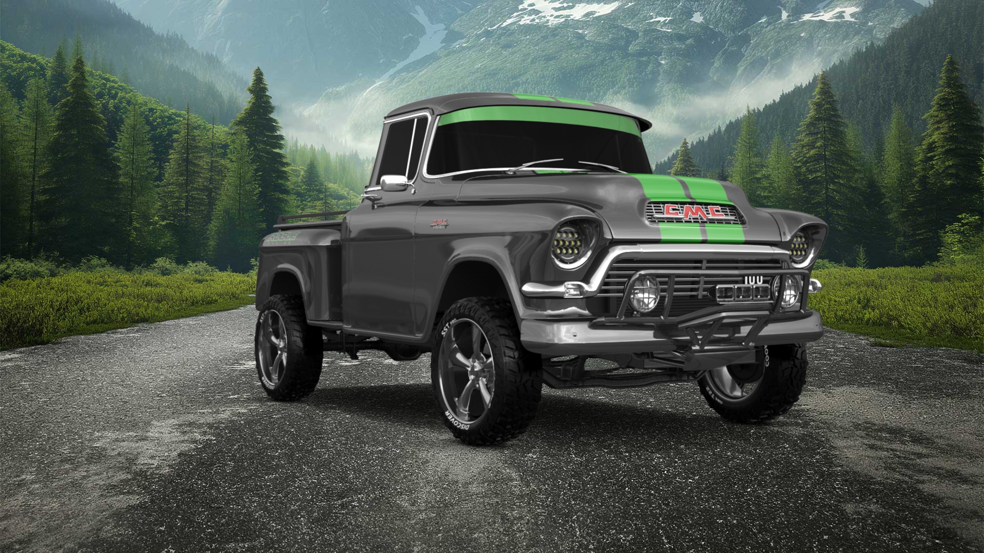 GMC 100 Stepside 2 Door pickup truck 1957 tuning