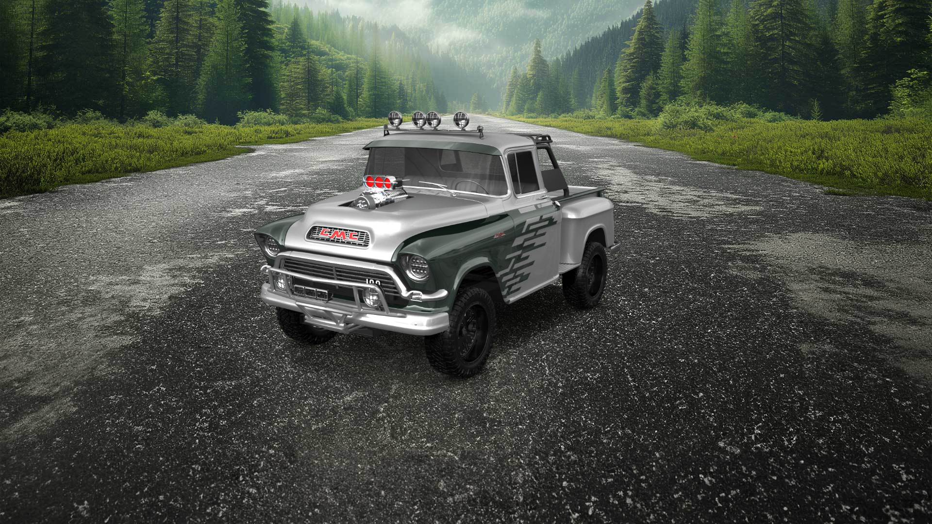 GMC 100 Stepside 2 Door pickup truck 1957 tuning
