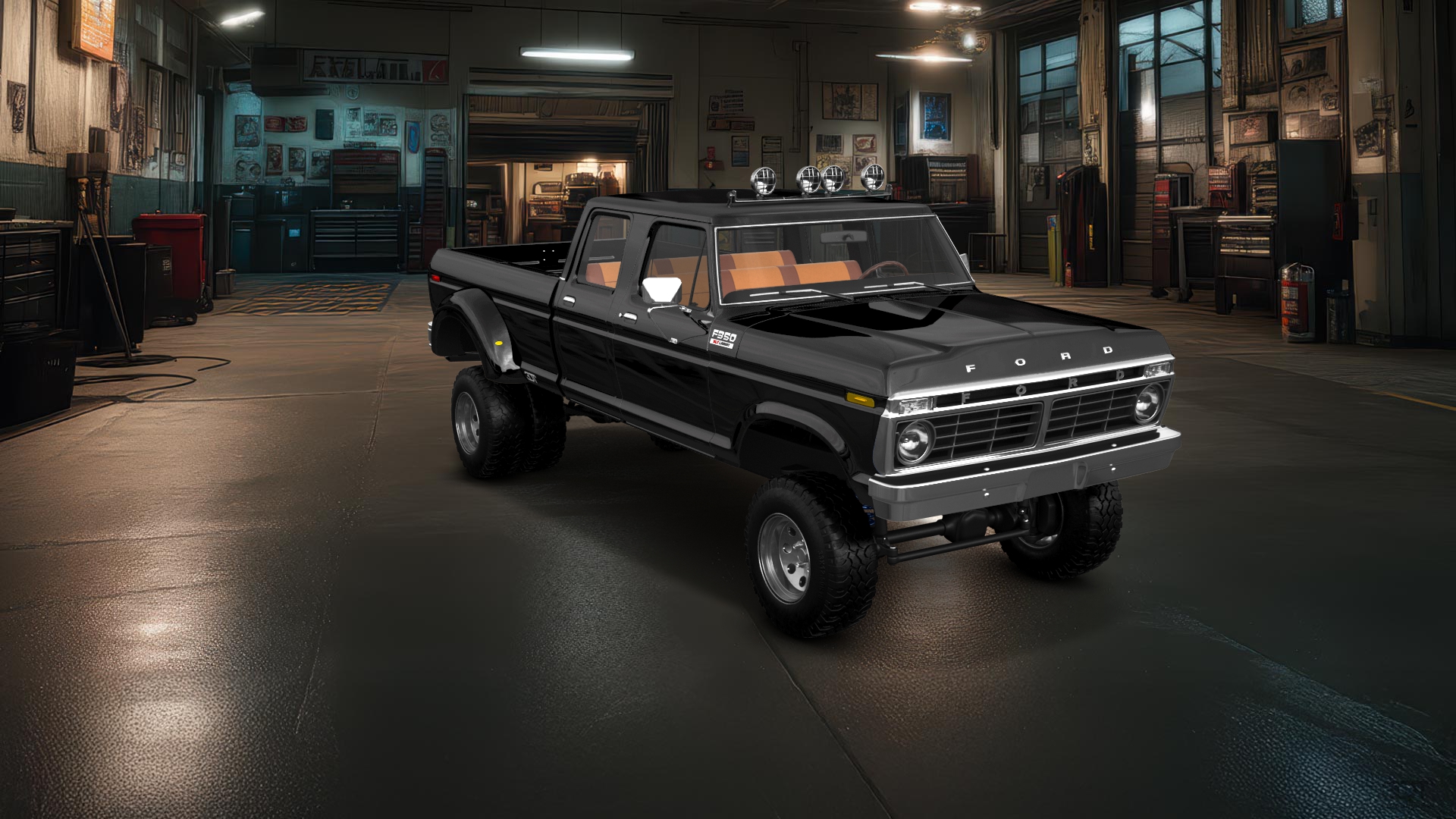 Ford F-350 Dually 4 Door pickup truck 1973 tuning