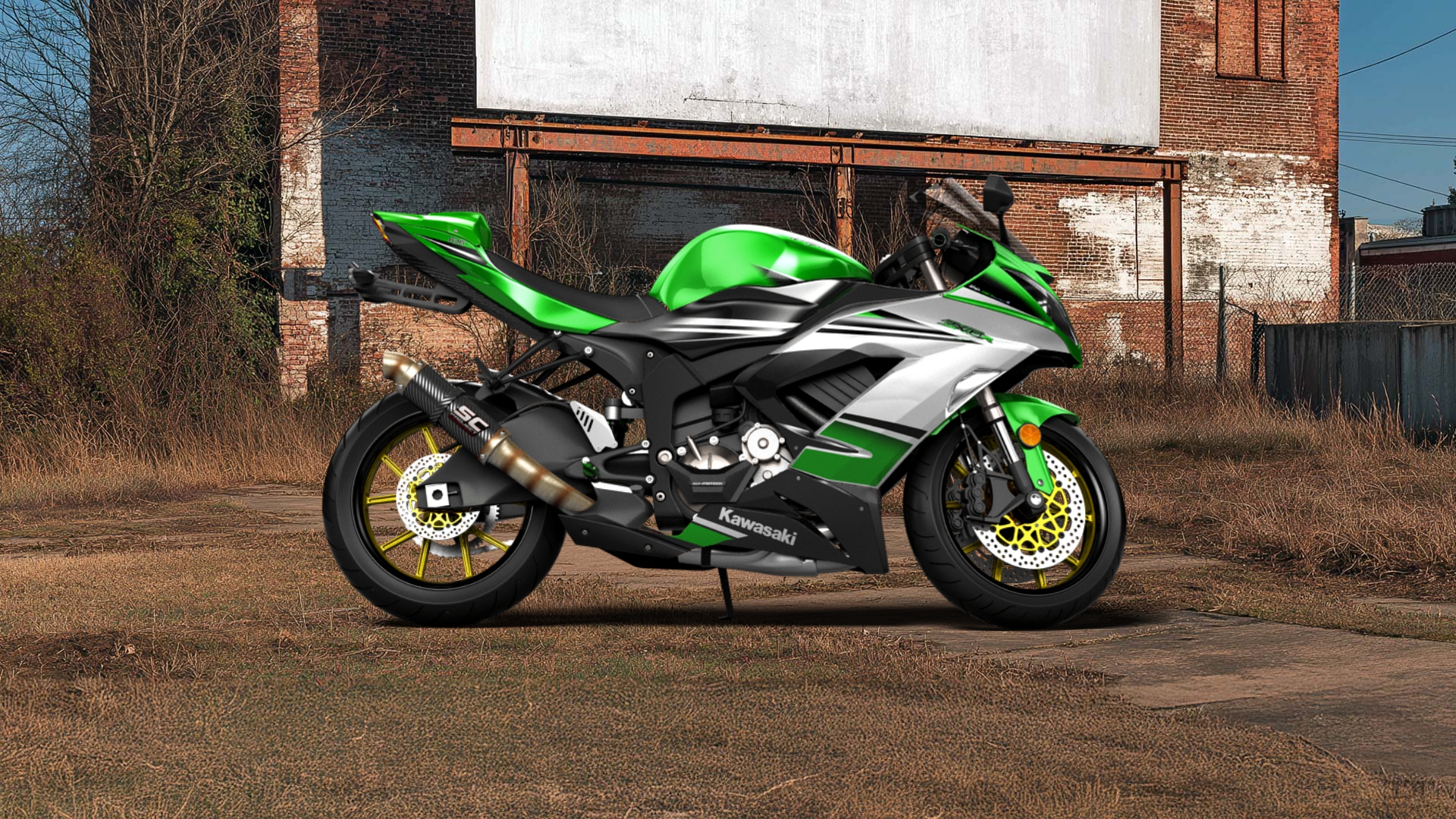Kawasaki Ninja ZX 6R Sport Bike 2015 tuning