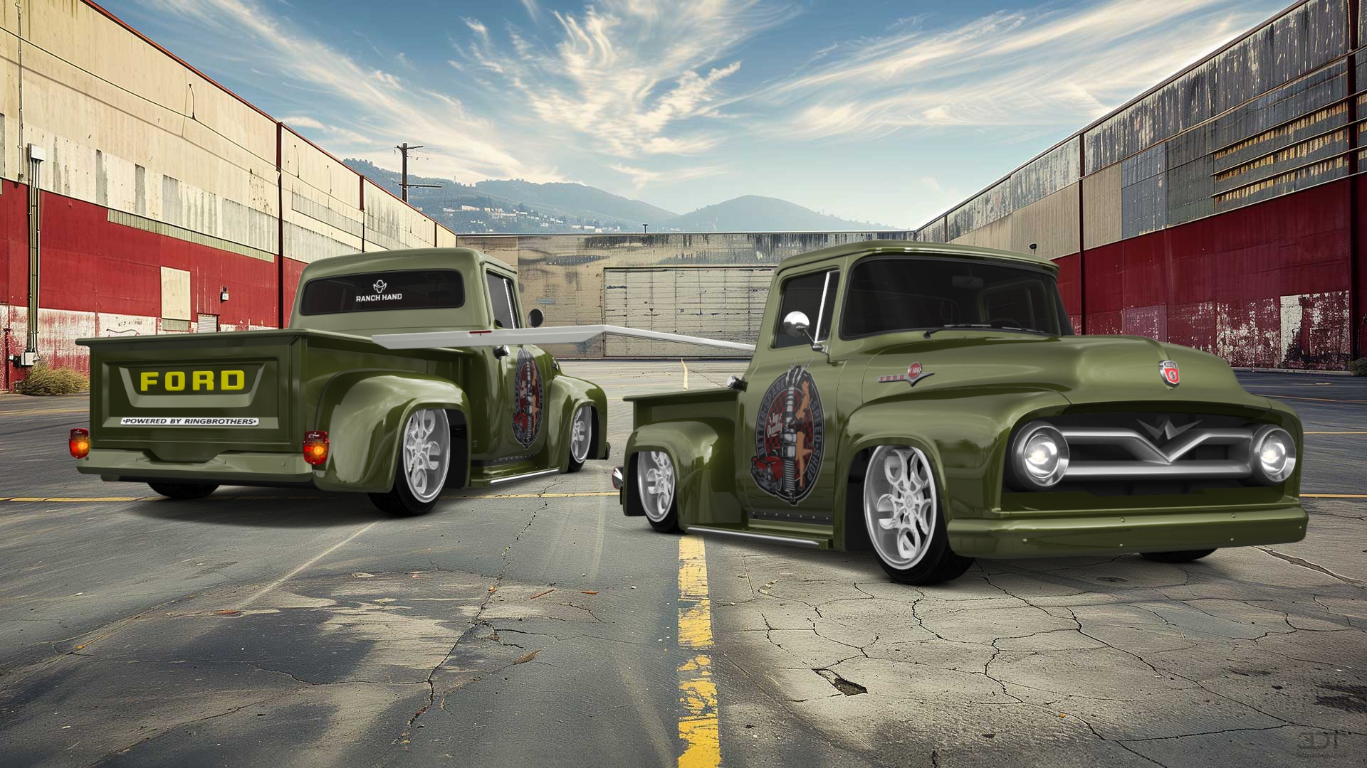 Ford F-100 2 Door truck 1956 Images