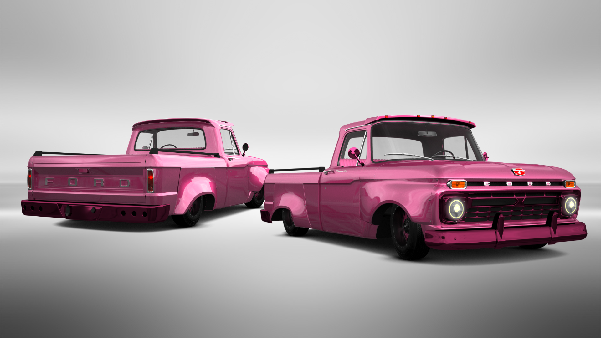 Tuning Ford F-100 Custom Cab 2 Door pickup truck 1966