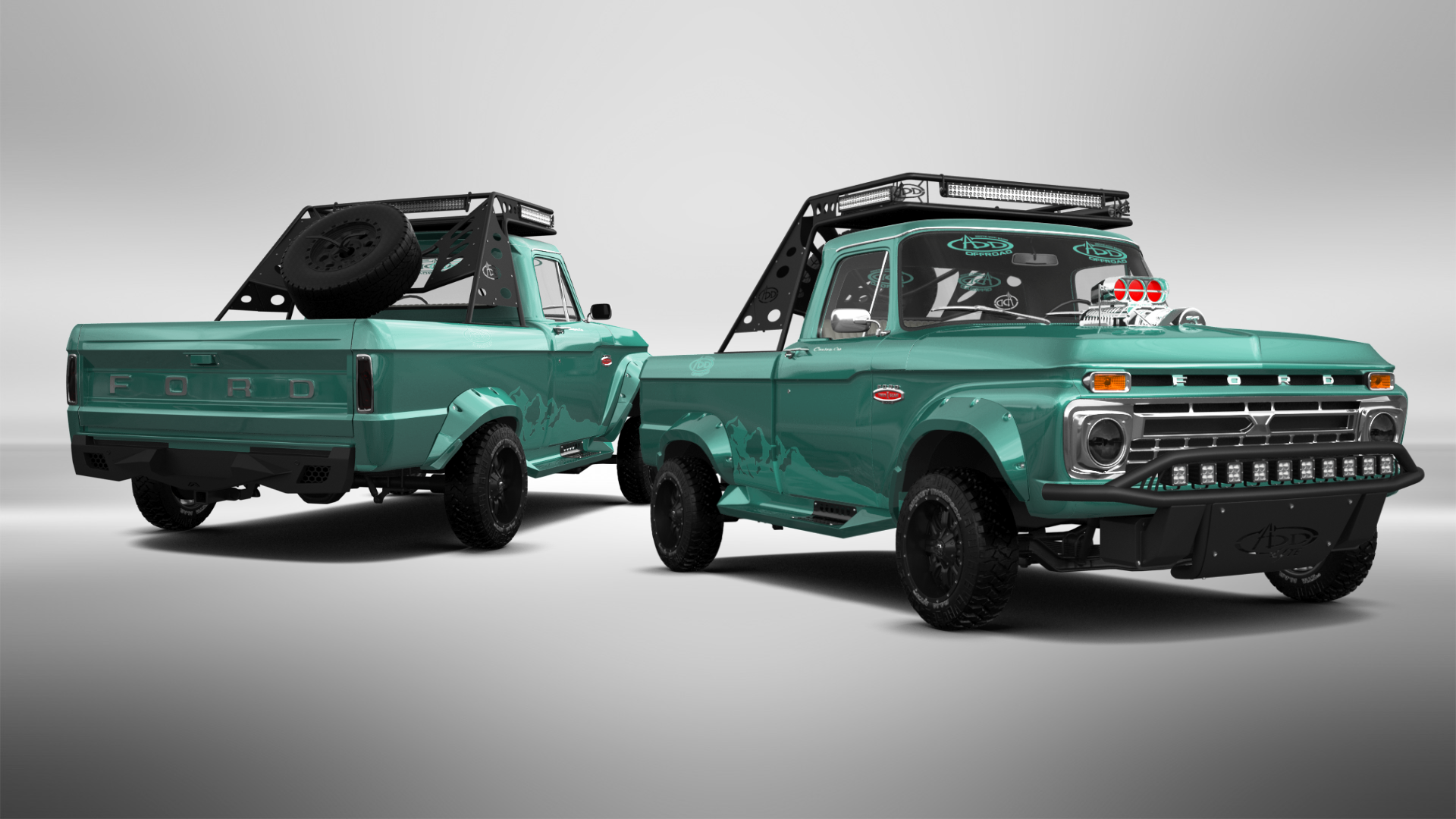 Ford F-100 Custom Cab 2 Door pickup truck 1966 tuning