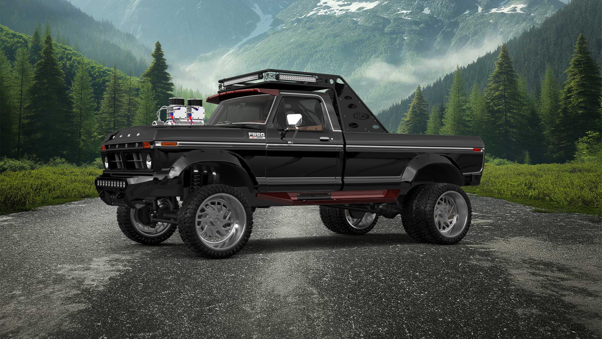 Ford F-350 Dually 2 Door pickup truck 1974 tuning