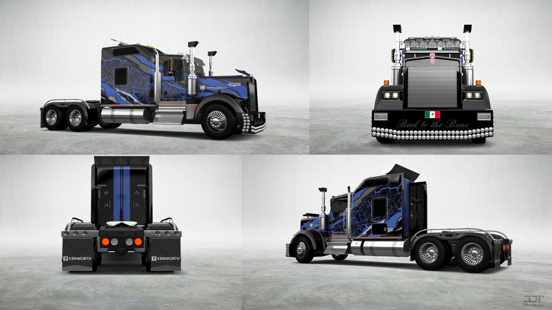 Kenworth W900 Sleeper Cab 2015 — featuring Headlights, Grilles, Hood by ...