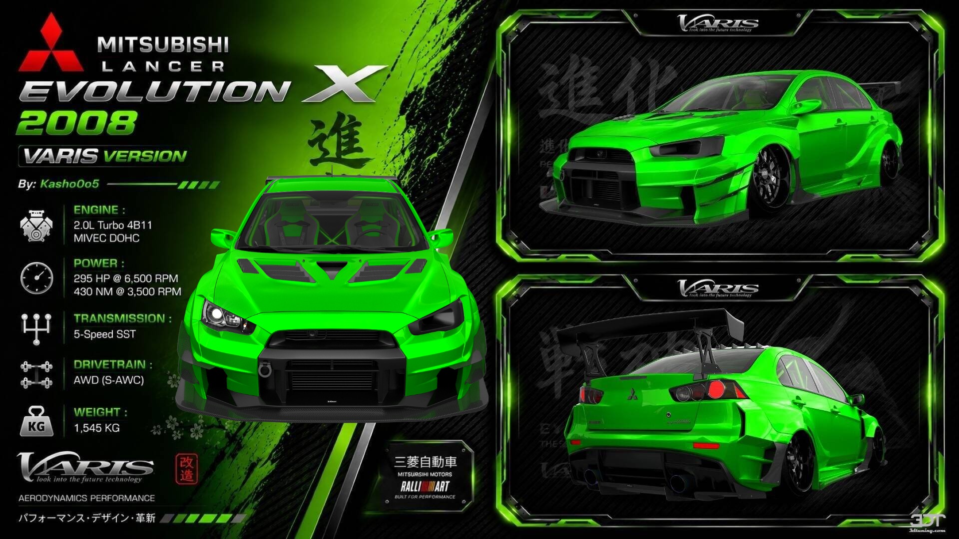 Tuning Mitsubishi Lancer Evolution X Sedan 2008