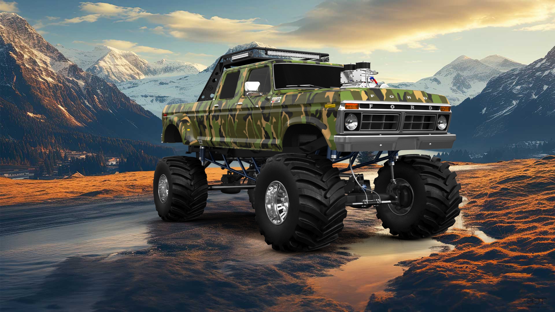 Ford F-350 Dually 4 Door pickup truck 1973 tuning