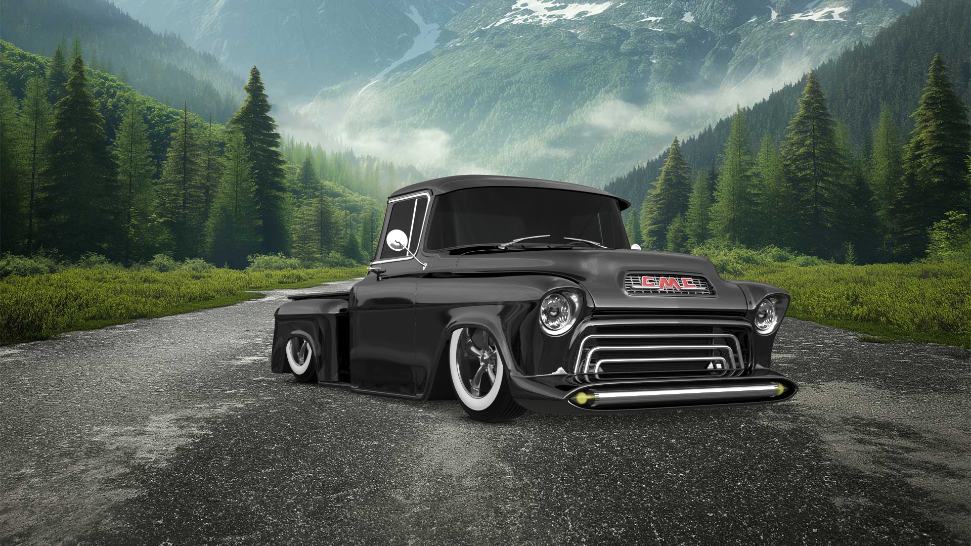 GMC 100 Stepside 2 Door pickup truck 1957 tuning