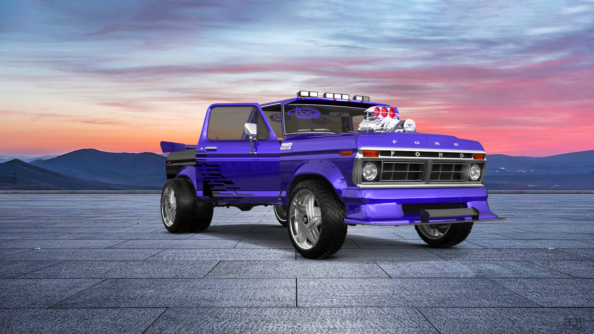 Ford F-350 Dually 2 Door pickup truck 1974 tuning