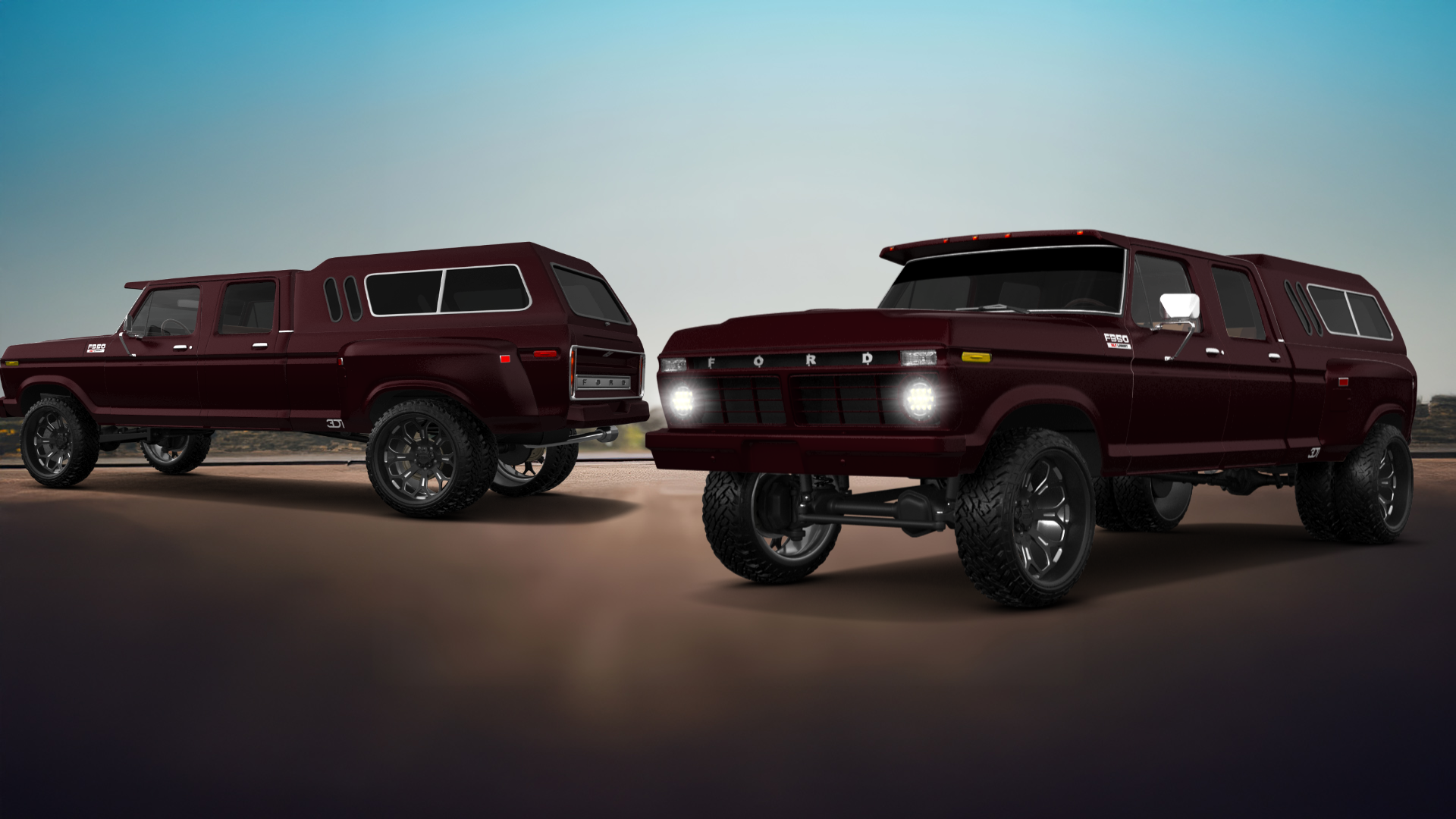 Ford F-350 Dually 4 Door pickup truck 1973 tuning