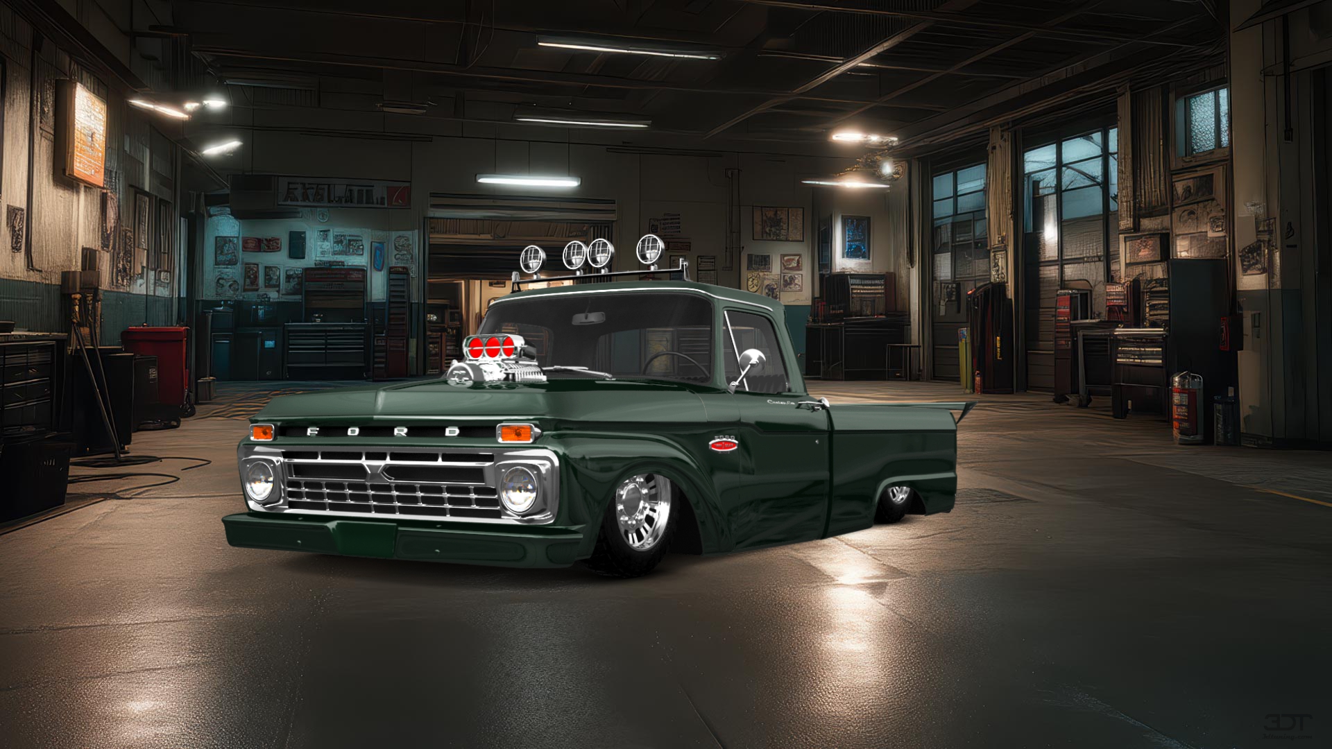 Ford F-100 Custom Cab 2 Door pickup truck 1966 tuning
