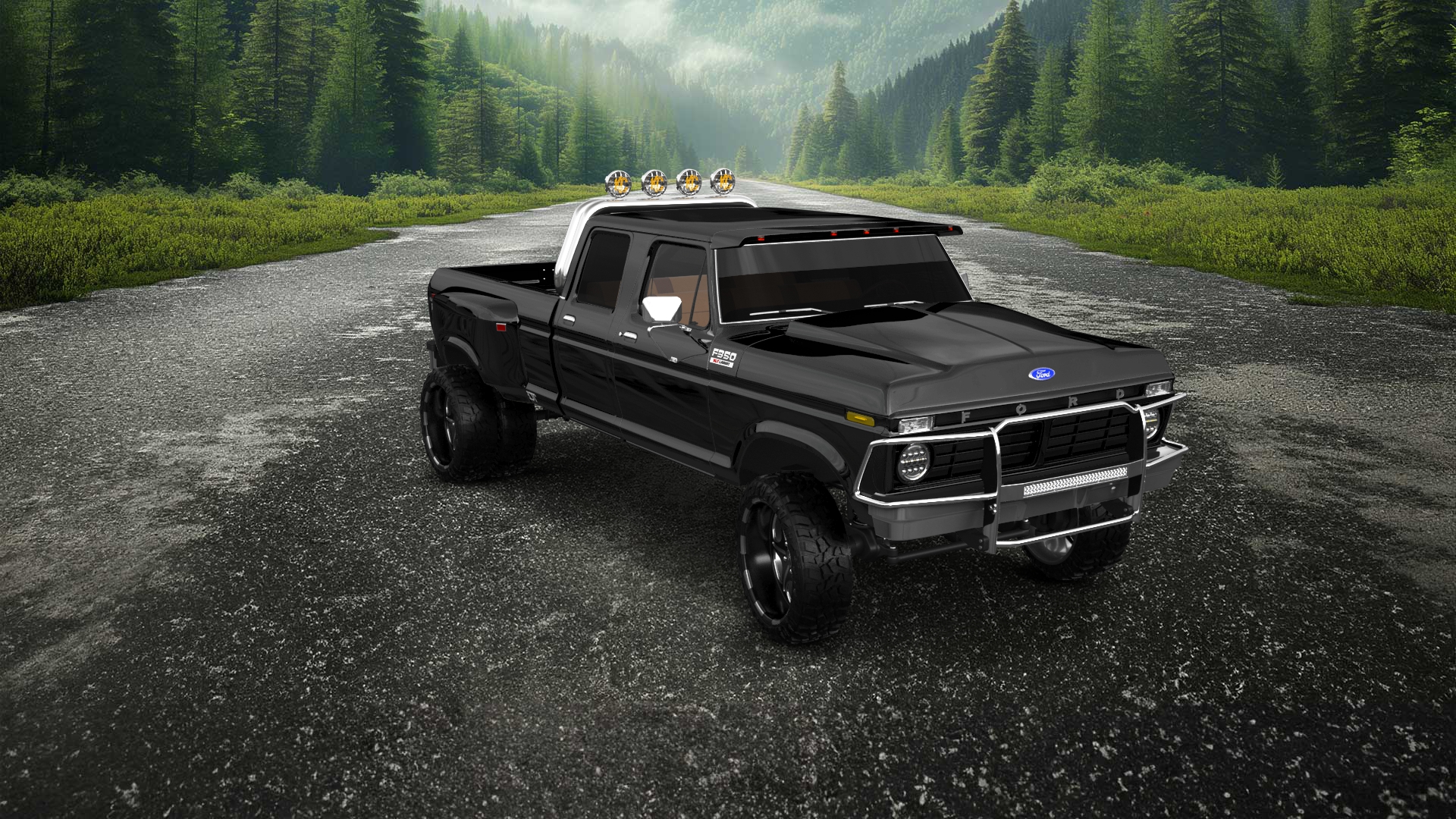 Ford F-350 Dually 4 Door pickup truck 1973 tuning