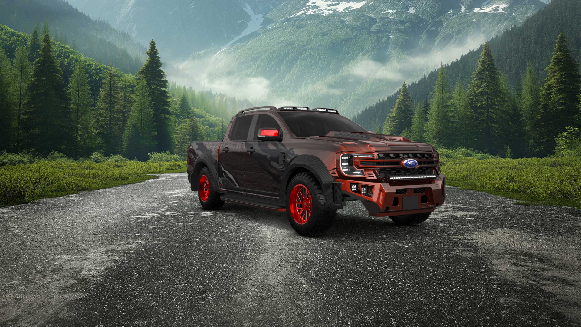 Ford Ranger 4 Door pickup truck 2022 tuning