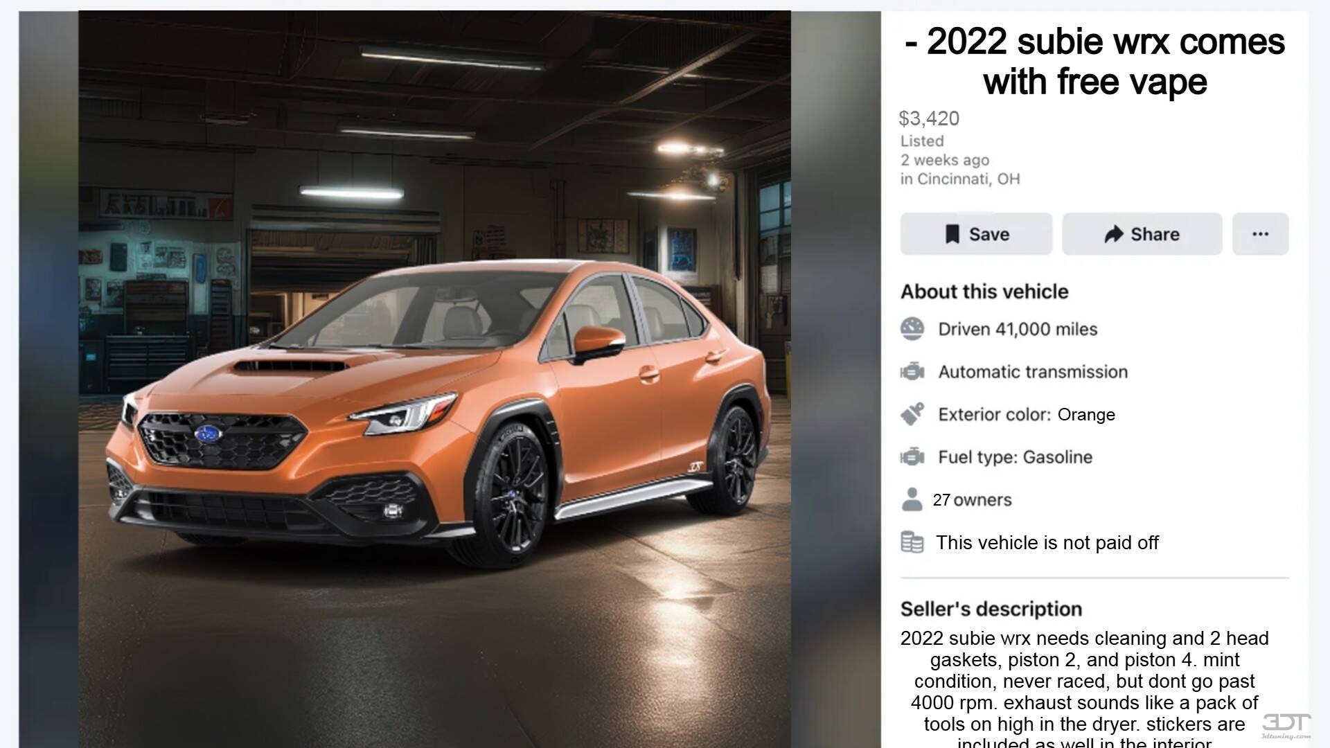 Subaru WRX 4 Door Saloon 2022 tuning