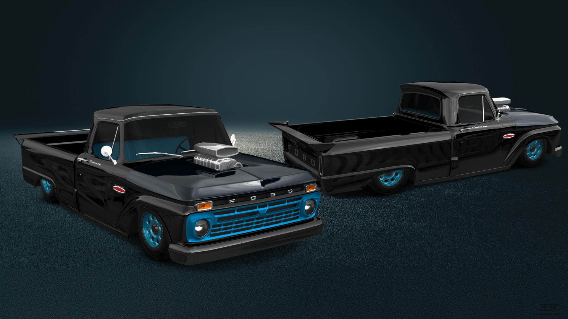 Ford F-100 Custom Cab 2 Door pickup truck 1966