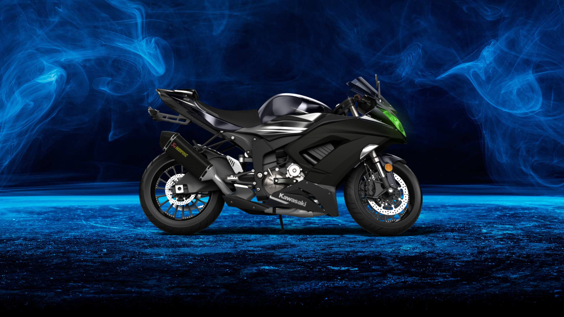 青 PuceMare2683のKawasaki Ninja ZX 6R 2015（Wheels, Belly Pans, side