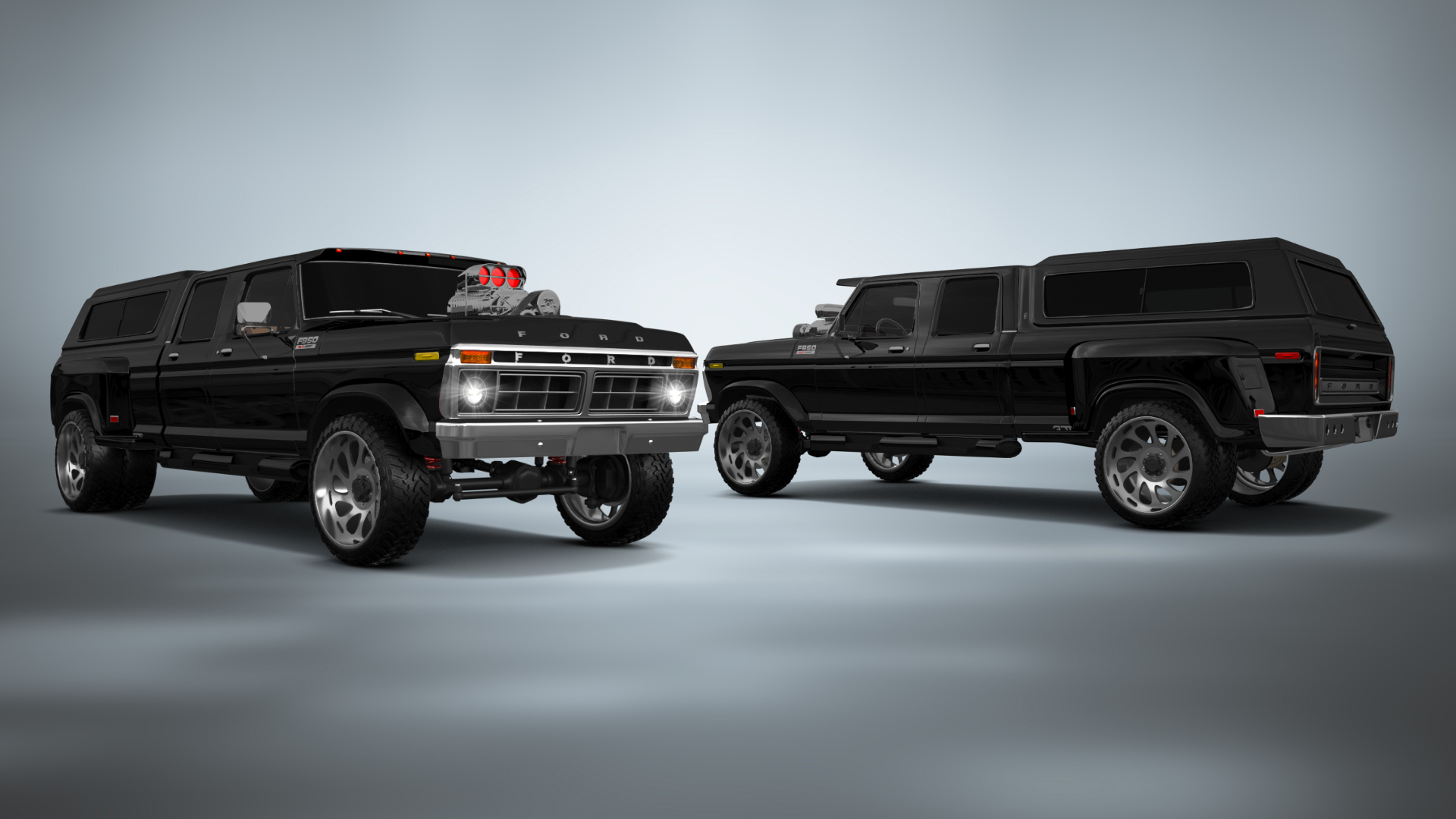 Ford F-350 Dually 4 Door pickup truck 1973 tuning