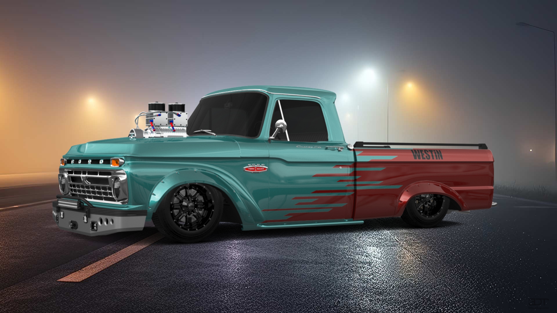 Ford F-100 Custom Cab 2 Door pickup truck 1966