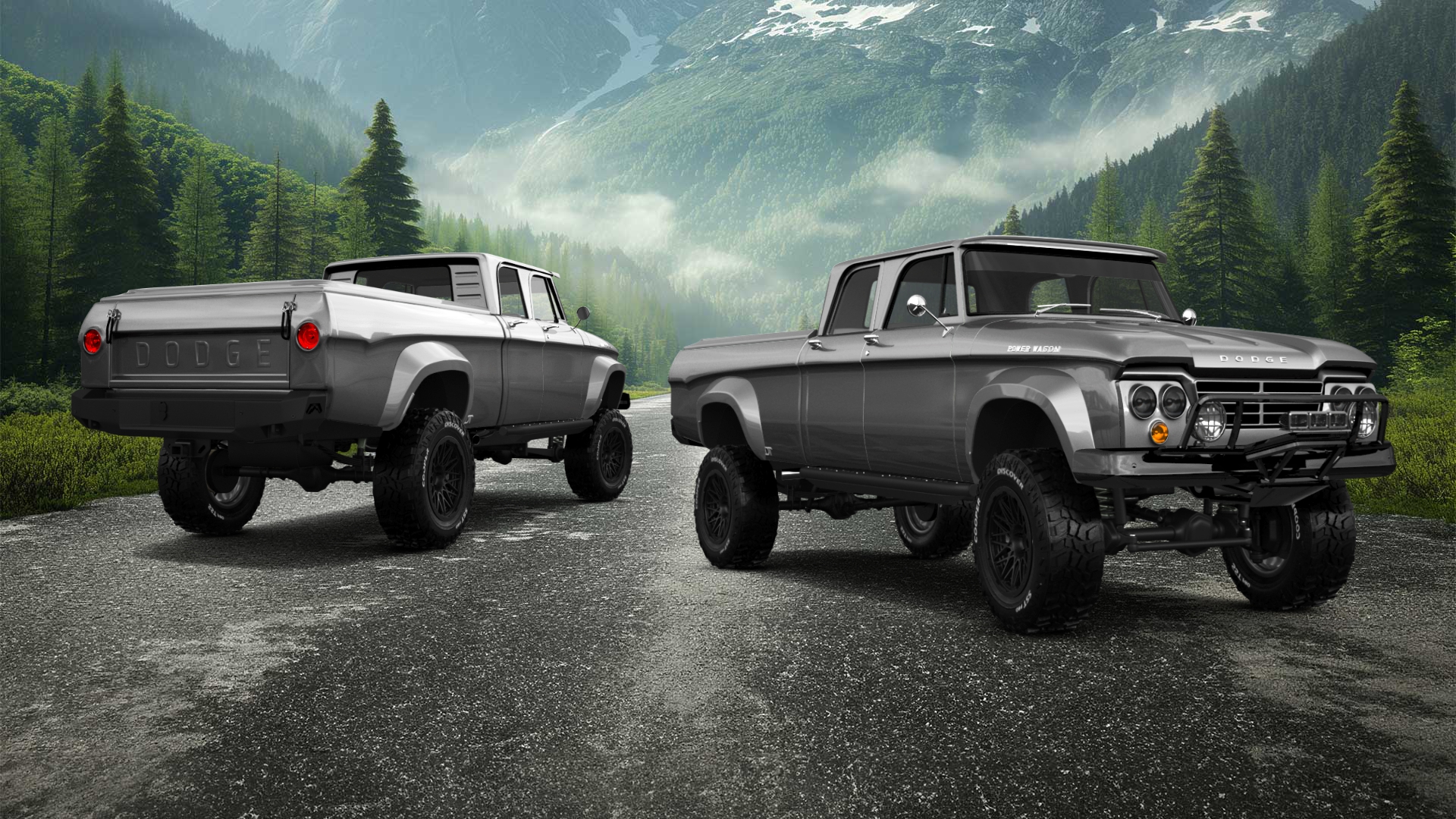Dodge Power Wagon 4 Door pickup truck 1964 tuning