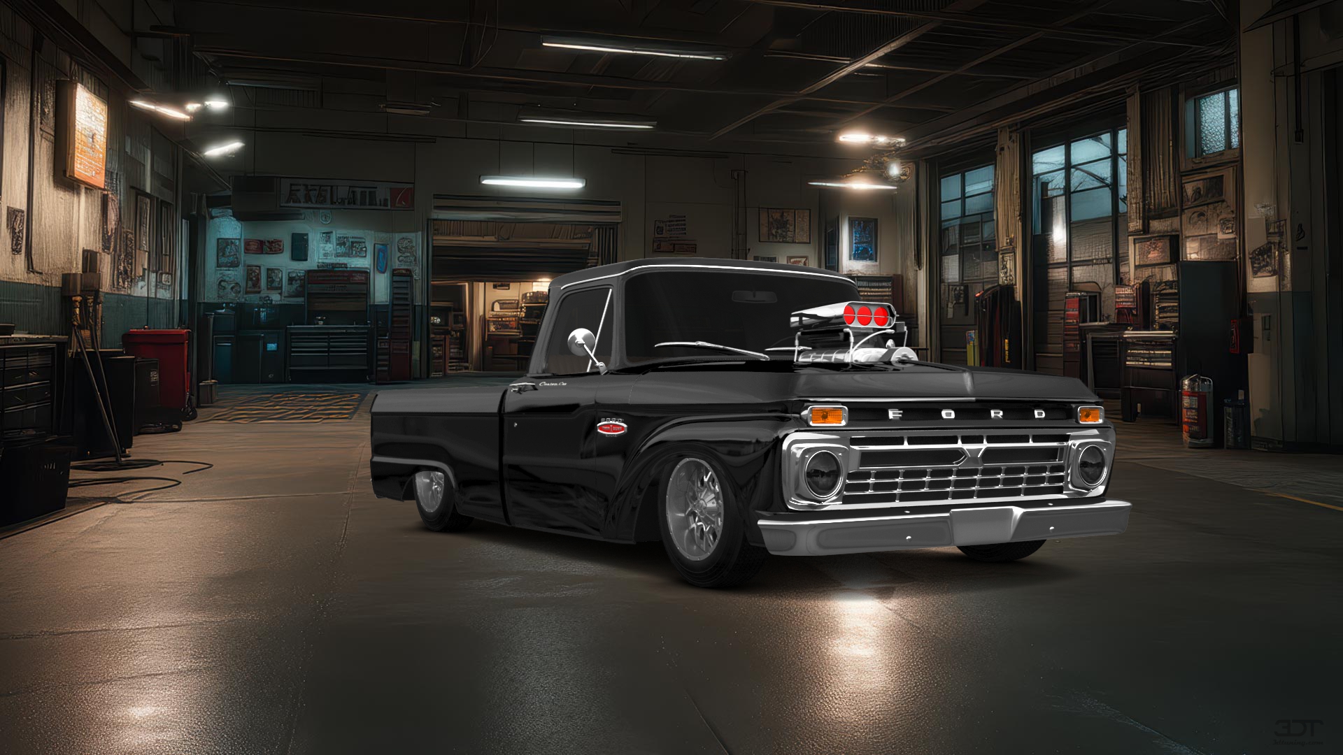 Ford F-100 Custom Cab 2 Door pickup truck 1966 tuning