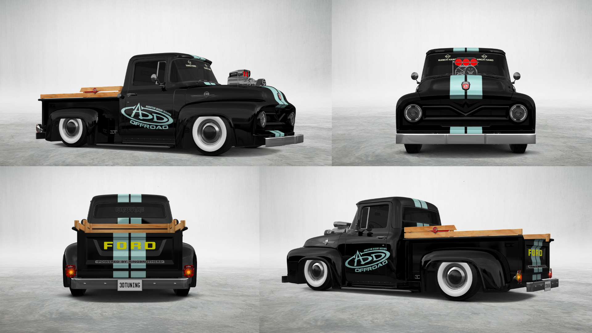 Tuning Ford F-100 2 Door truck 1956