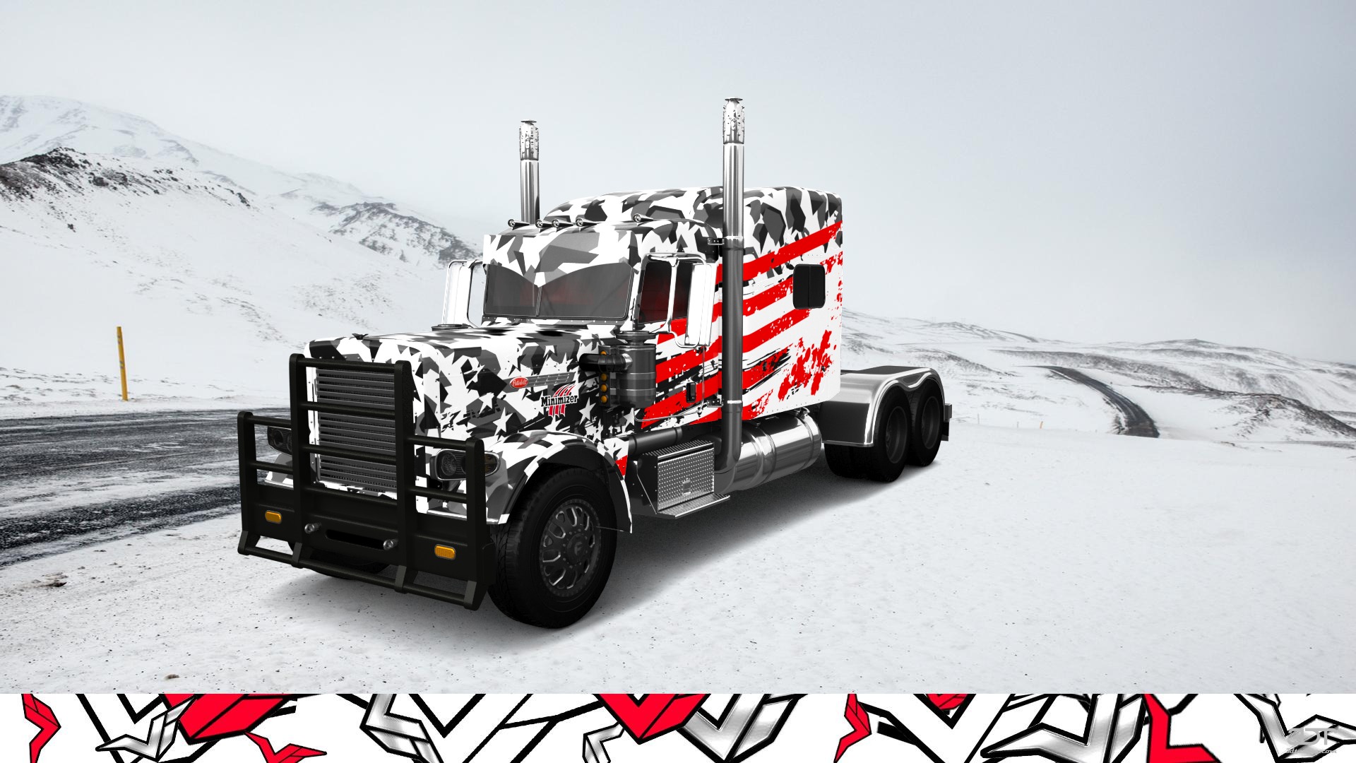 Tuning Peterbilt 389 Sleeper Cab Truck 2016